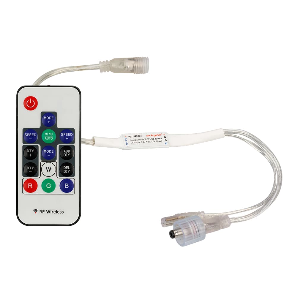 Контроллер CS-SPI-CX-RF14B (2048pix, 5V-12V, ПДУ 14 кн) (Arlight, IP20 Пластик, 1 год) 022823