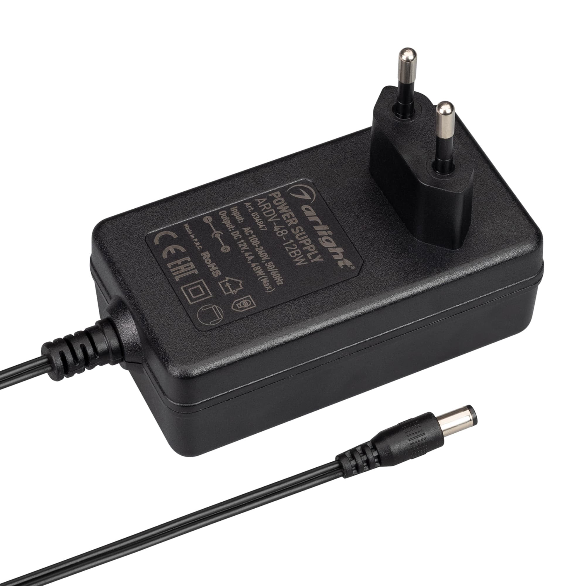 Блок питания ARDV-48-12BW (12V, 4.0A, 48W) (Arlight, Адаптер, 3 года) 034847 Arlight — фото 1