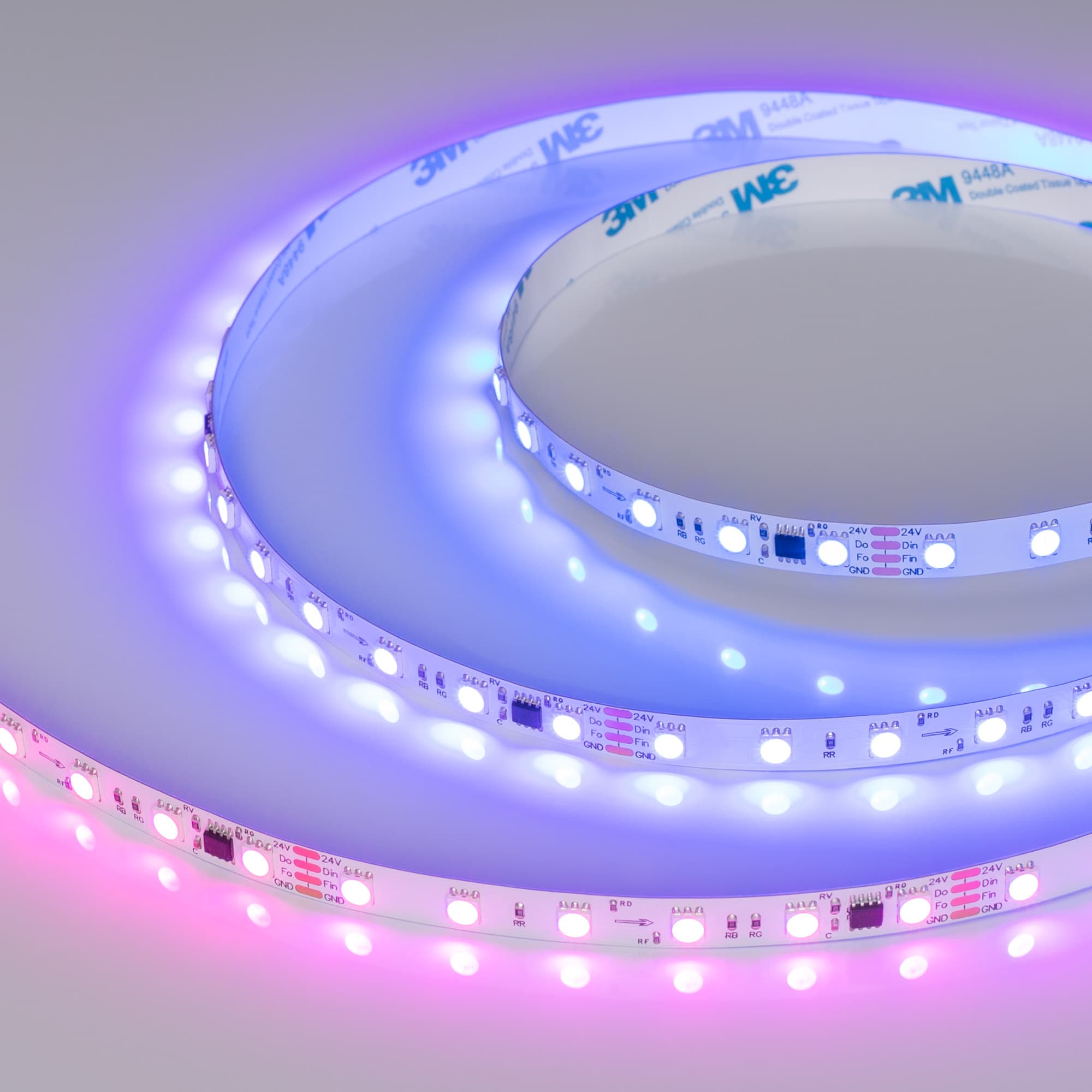 Светодиодная лента SPI-B60-10mm 24V RGB-PX6-BPT (12 W/m, IP20, 5060, 5m) (Arlight, бегущий огонь) 039180 — фото 1