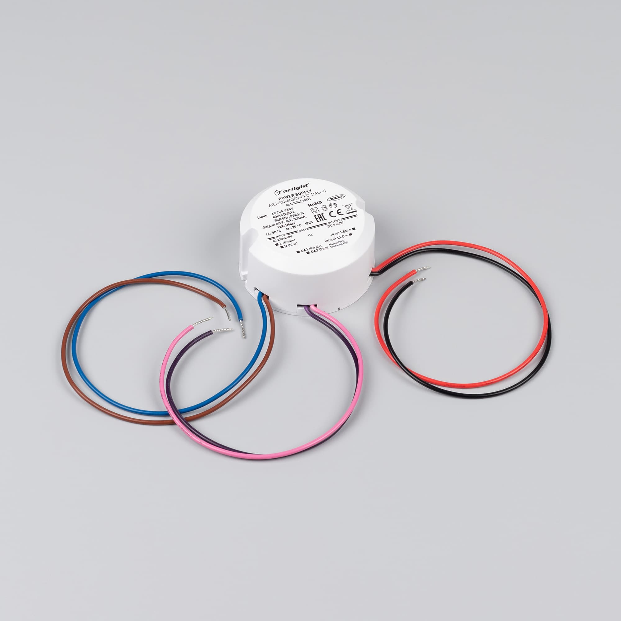 Блок питания ARJ-SN-40300-PFC-DALI-R (12W, 9-40V, 0.3A) (Arlight, IP20 Пластик, 3 года) 038299(1) — фото 2
