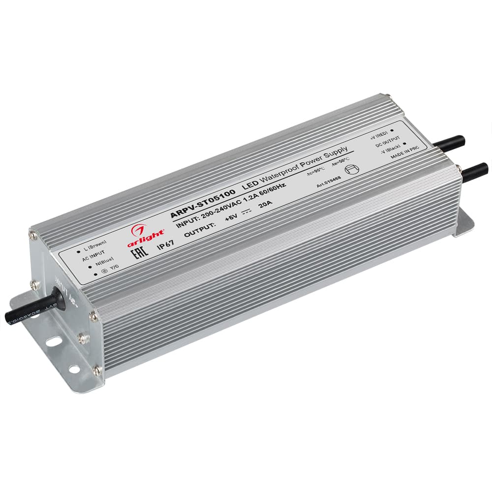 Блок питания ARPV-ST05100 (5V, 20.0A, 100W) (Arlight, IP67 Металл, 3 года) 019468 Arlight