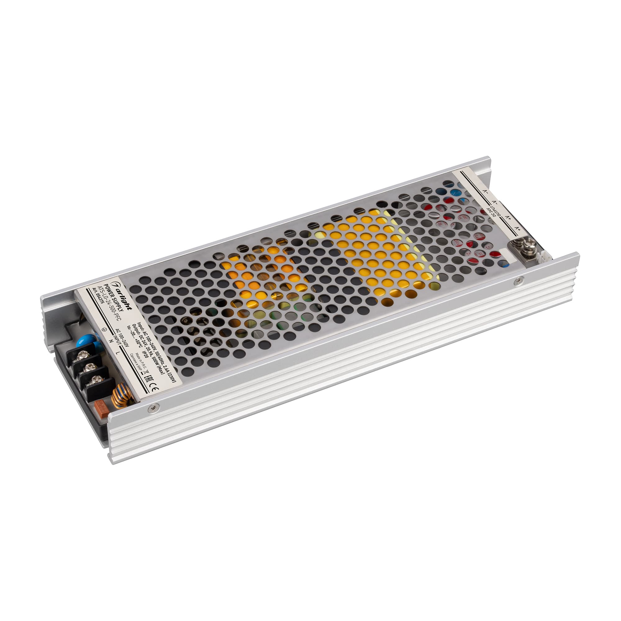 Блок питания ATS-LG-24-500-PFC (24V, 20.9A, 500W) (Arlight, IP20 Сетка, 5 лет) 054375 — фото 1