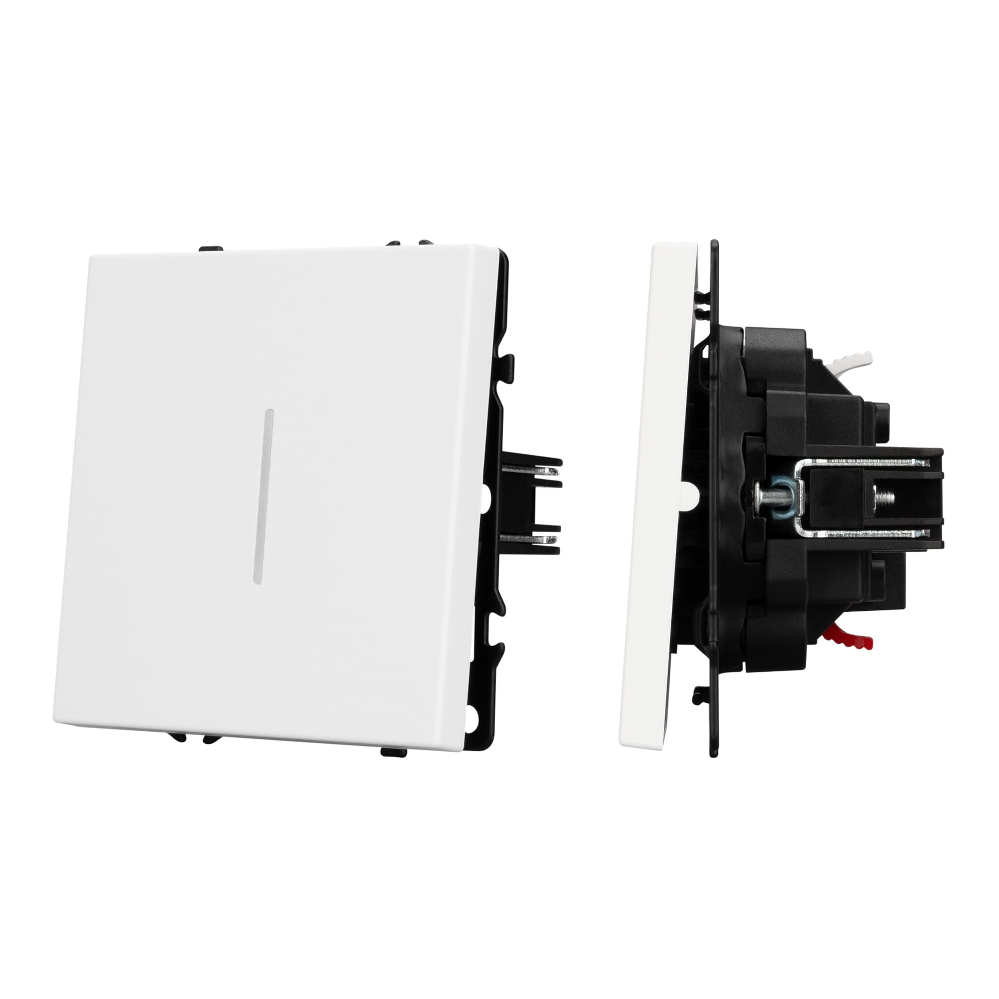 Механизм выключателя одноклавишный проходной LED SWT-NOBE-MKP1-SFPL-L-WH (230V, 10A) (Arlight, Белый кварц) 054236