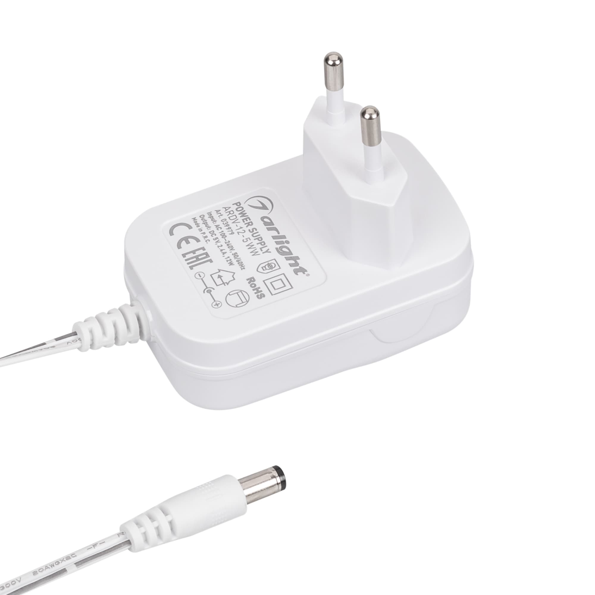 Блок питания ARDV-12-5WW (5V, 2.4A, 12W) (Arlight, Адаптер, 3 года) 039979 Arlight — фото 1