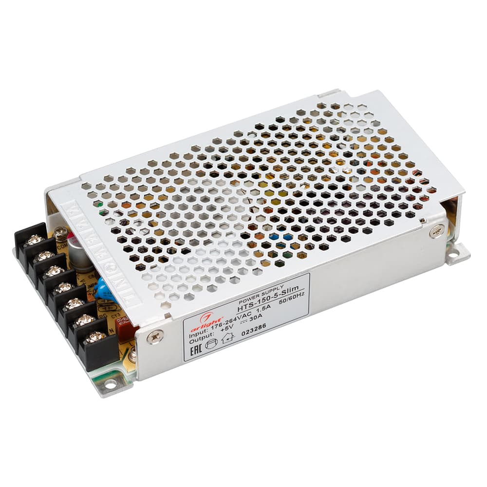 Блок питания HTS-150-5-Slim (5V, 30A, 150W) (Arlight, IP20 Сетка, 3 года) 023286 — фото 1
