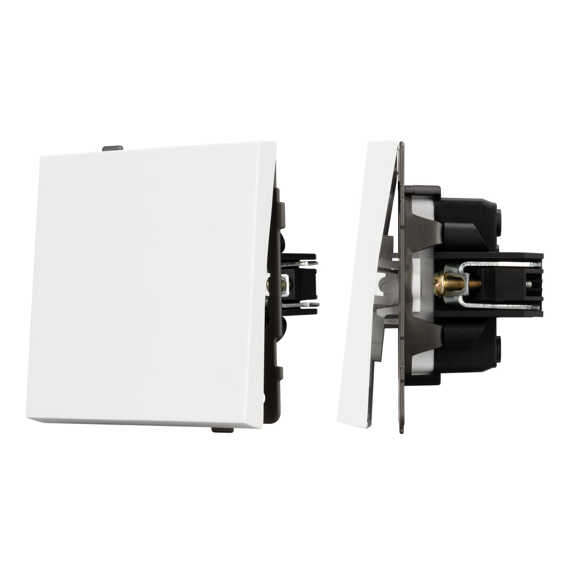 Механизм выключателя одноклавишный проходной SWT-TENDO-MKP1-SFPL-WH (230V, 10A) (Arlight, Матовый белый) 054582