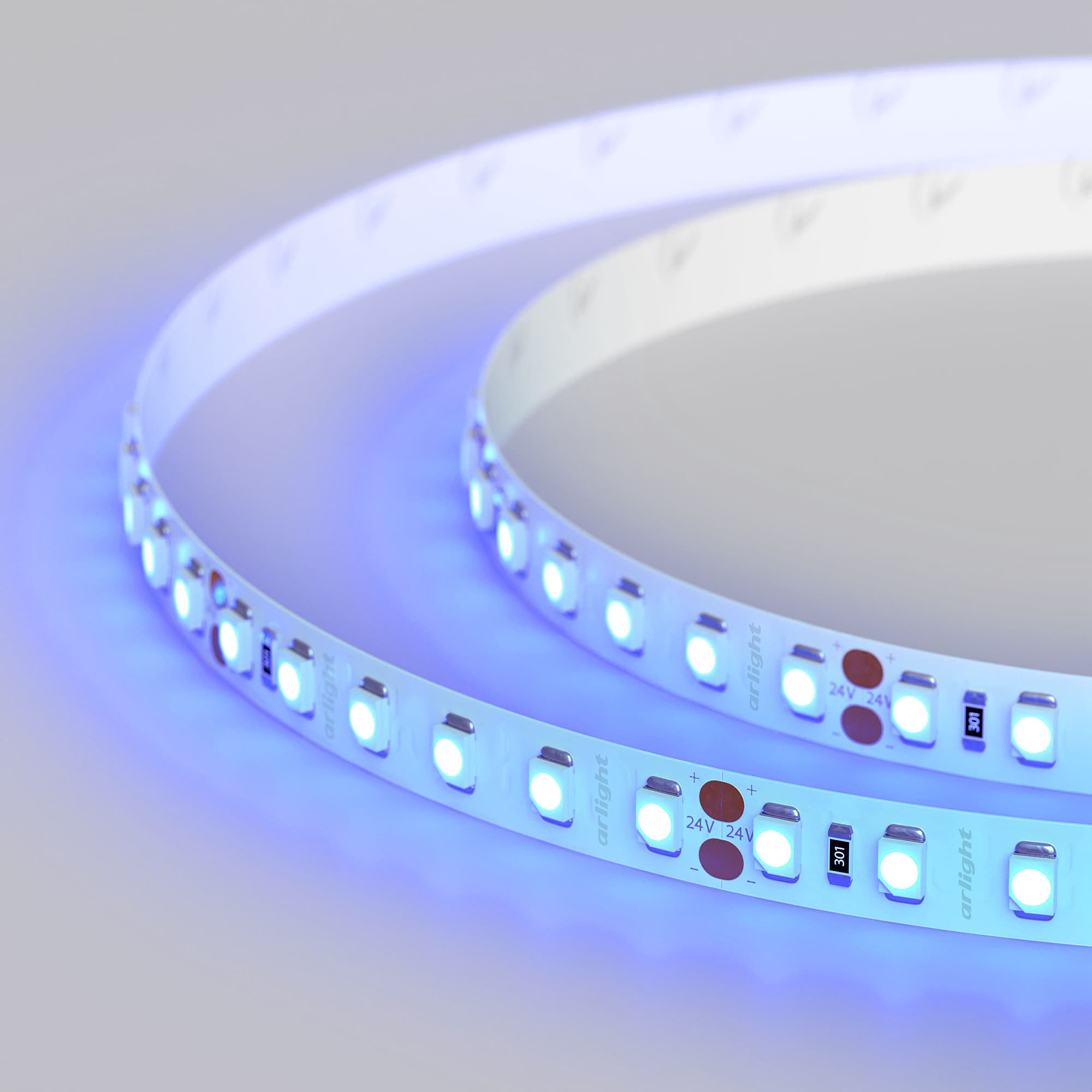 Светодиодная лента RT 2-5000 24V Blue 2x (3528, 600 LED, LUX) (Arlight, 9.6 Вт/м, IP20) 008783(1) — фото 3