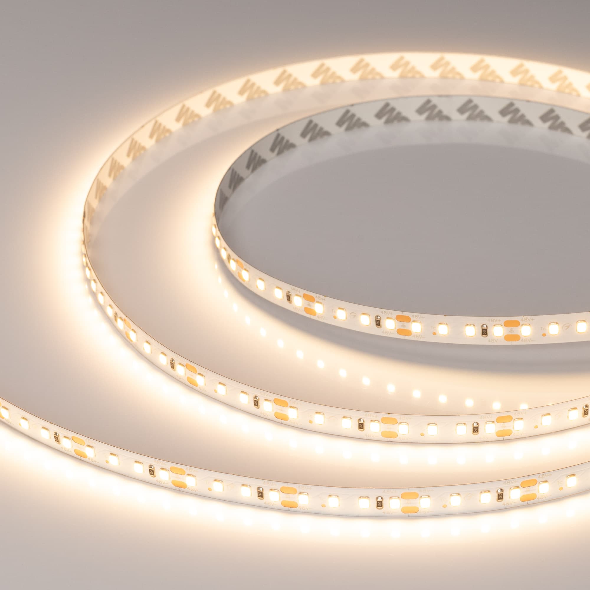 Светодиодная лента RT-A120-10mm 48V Warm3000 (9.6 W/m, IP20, 2835, 30m) (Arlight, Открытый) 032189 — фото 1