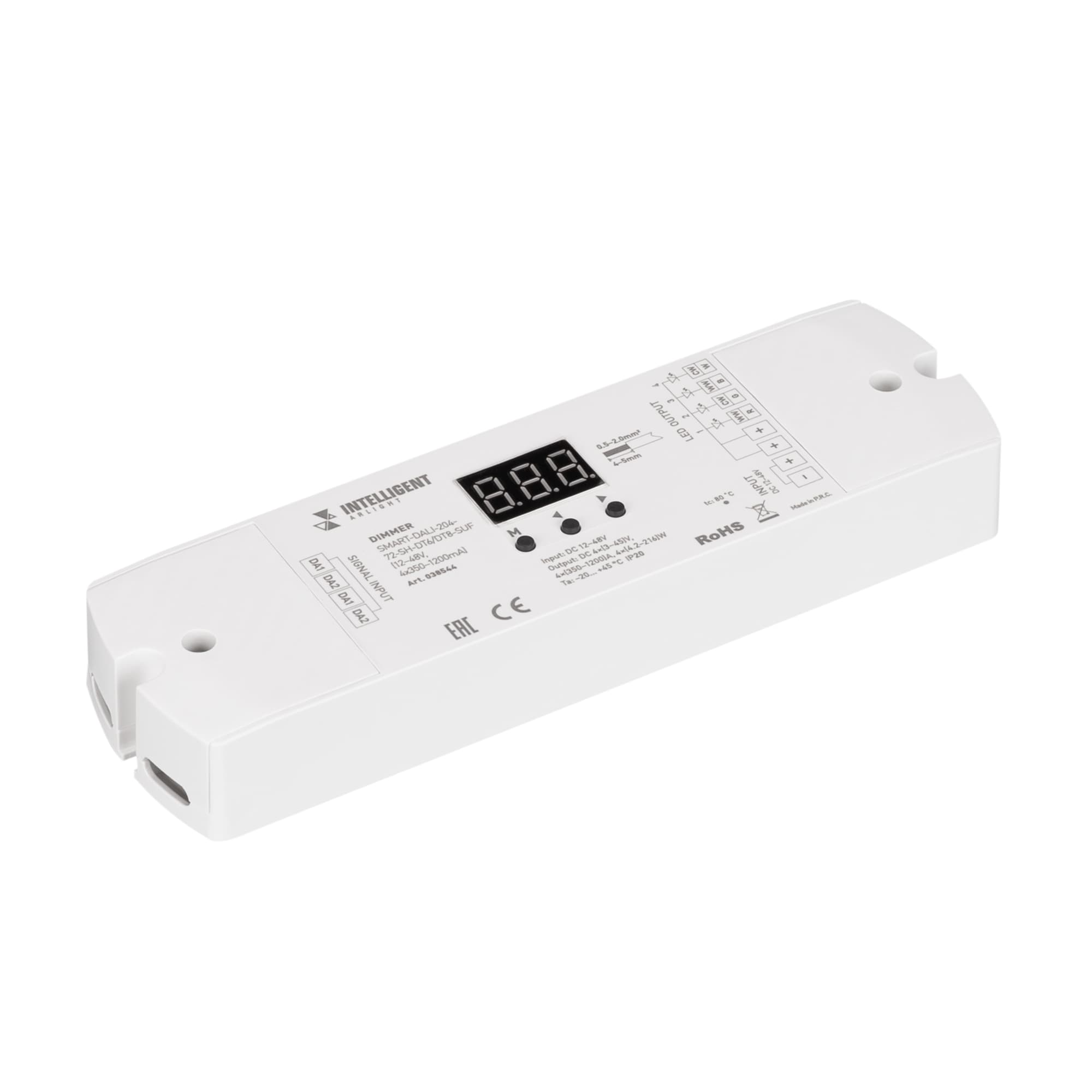 INTELLIGENT ARLIGHT Диммер SMART-DALI-204-72-SH-DT6/DT8-SUF (12-48V, 4x350-1200mA) (IARL, IP20 Пластик, 5 лет) 038544 — фото 1