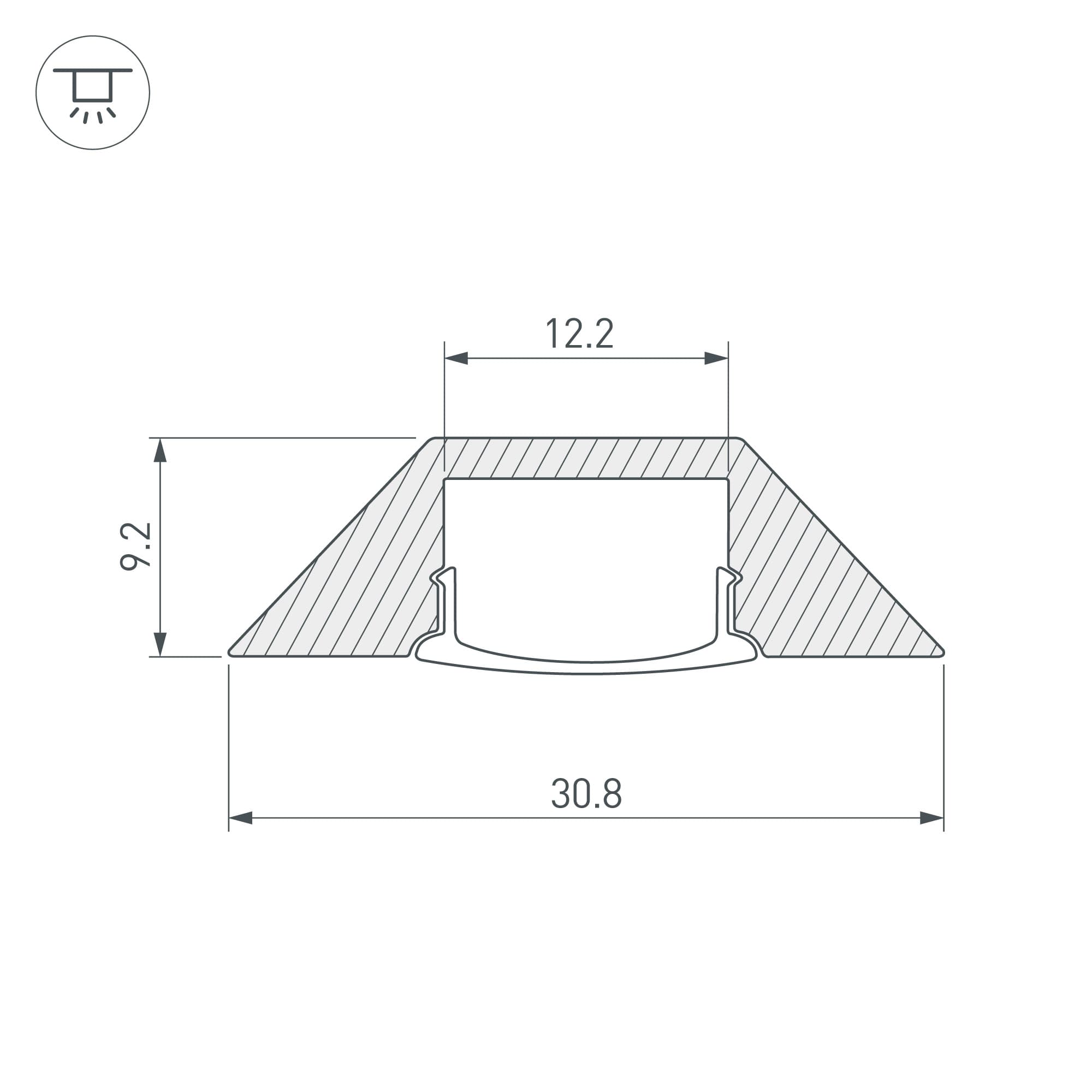 Профиль с экраном ALU-CORNER-2000 ANOD+FROST (Arlight, Алюминий) 014900 Arlight — фото 3