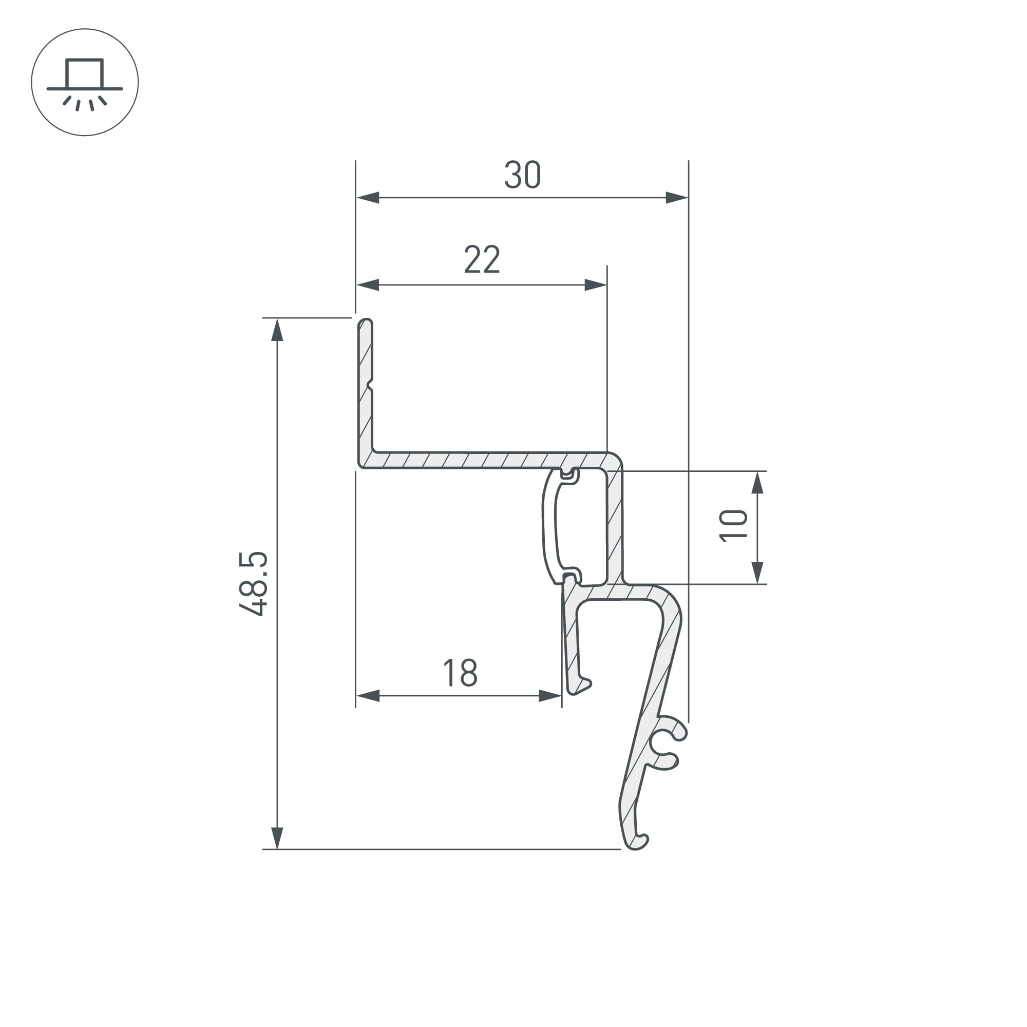 Профиль STRETCH-SHADOW-M-2000 BLACK (A2-CONTOUR-PRO) (Arlight, Алюминий) 039510(1) Arlight — фото 3