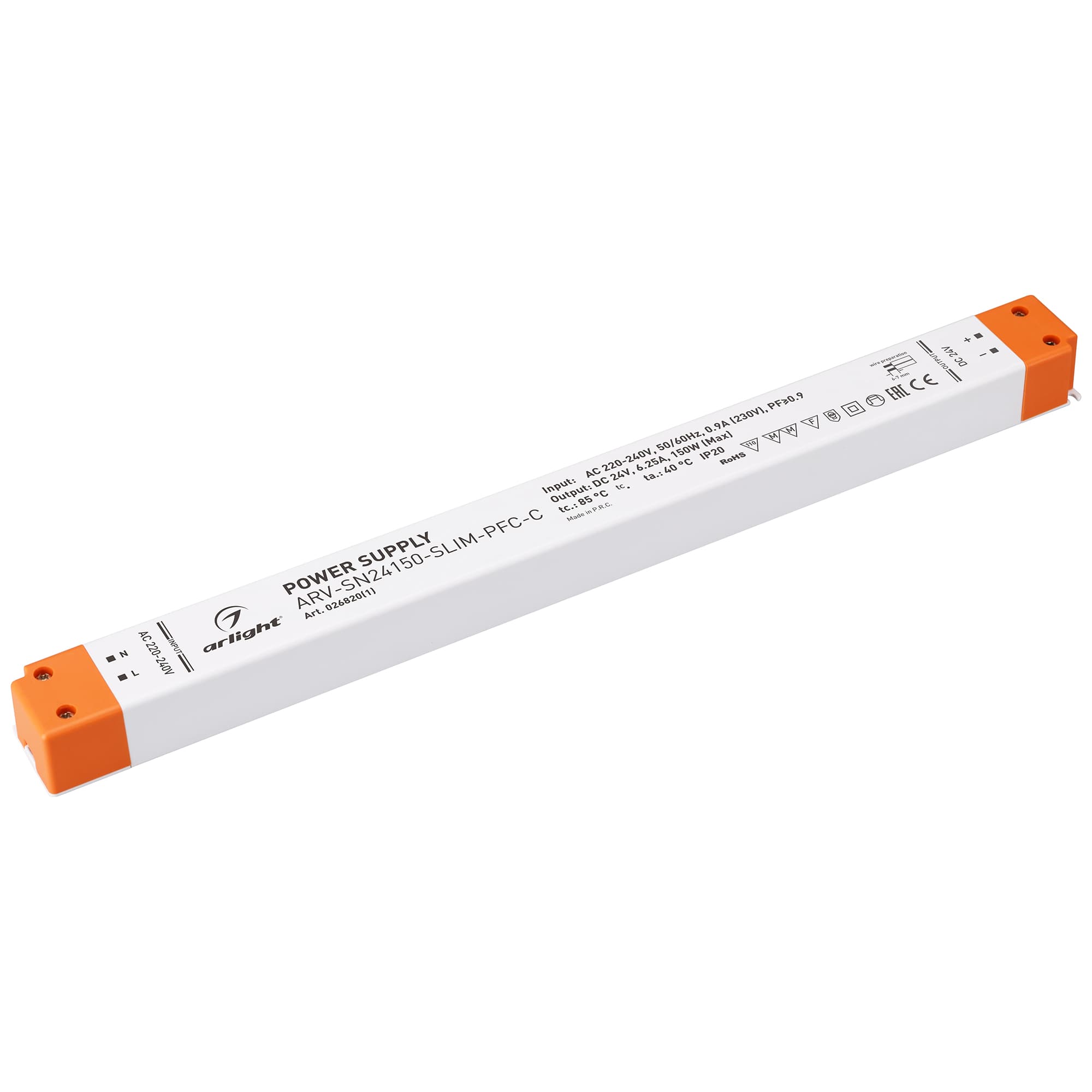 Блок питания ARV-SN24150-SLIM-PFC-C (24V, 6.25A, 150W) (Arlight, IP20 Пластик, 3 года) 026820(1) — фото 1