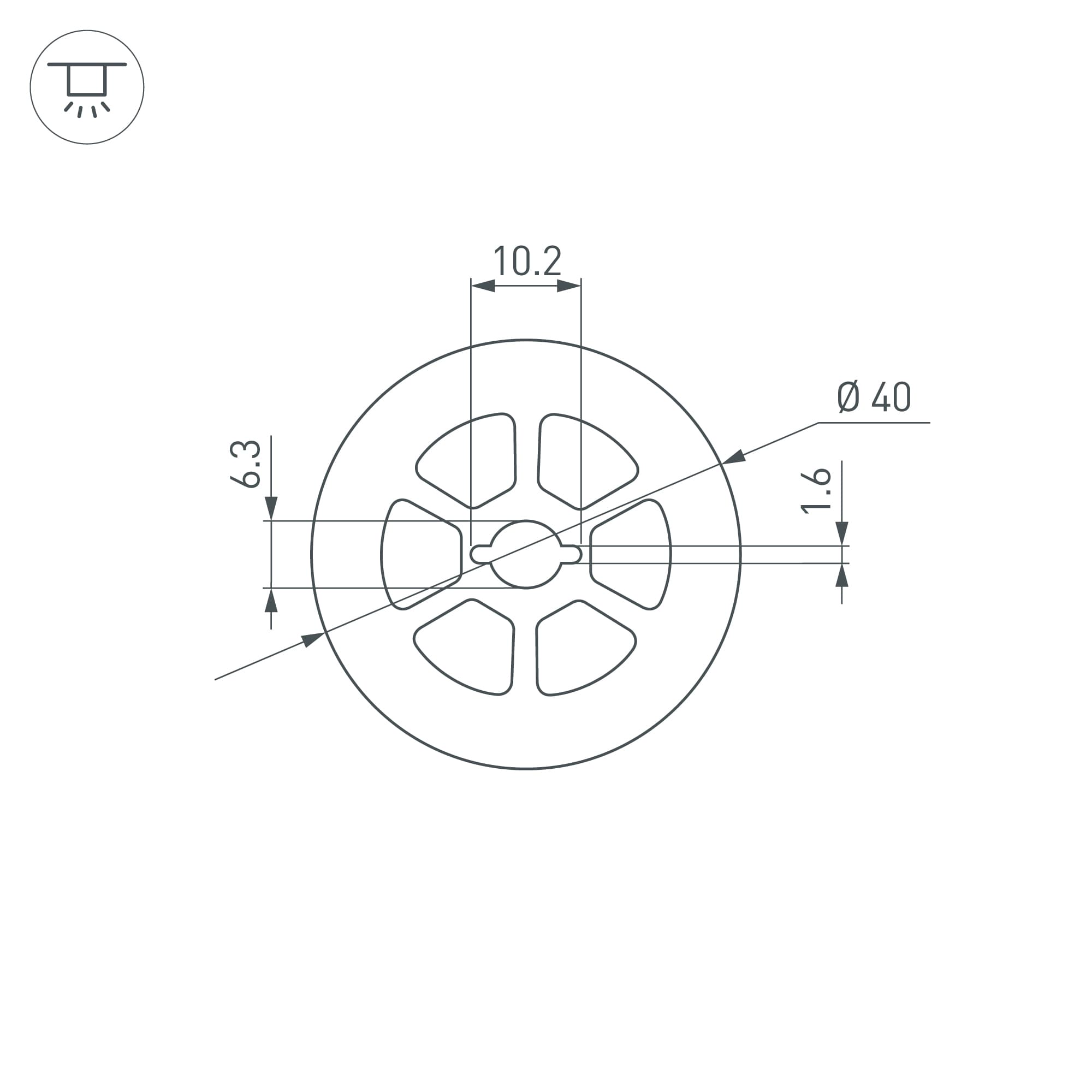 Силиконовый профиль WPH-FLEX-D40-360deg-S10-5m WHITE (Arlight, Силикон) 045869 — фото 3