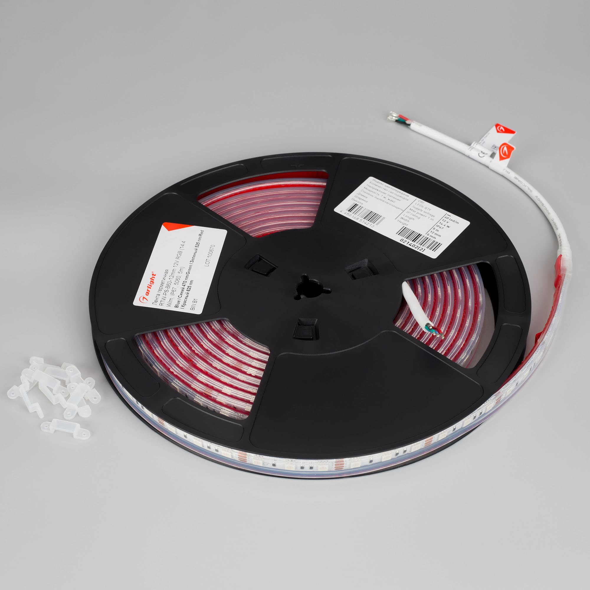 Светодиодная лента герметичная RTW-PS-B60-12mm 12V RGB (14.4 W/m, IP67, 5060, 5m) (Arlight, 14.4 Вт/м, IP67) 021402(2) — фото 3