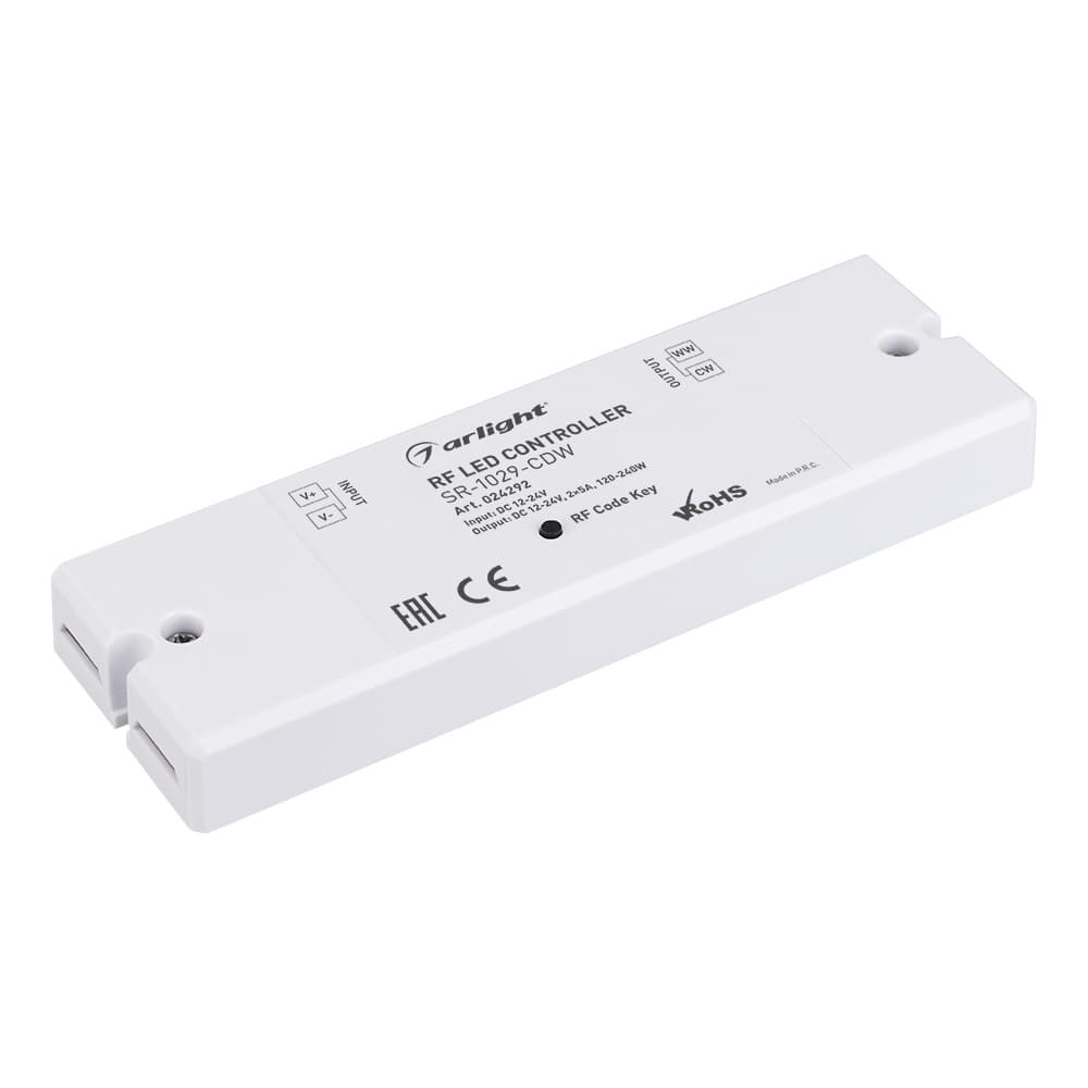 Контроллер SR-1029-CDW (12-24V, 2x5A) (Arlight, IP20 Пластик, 3 года) 024292