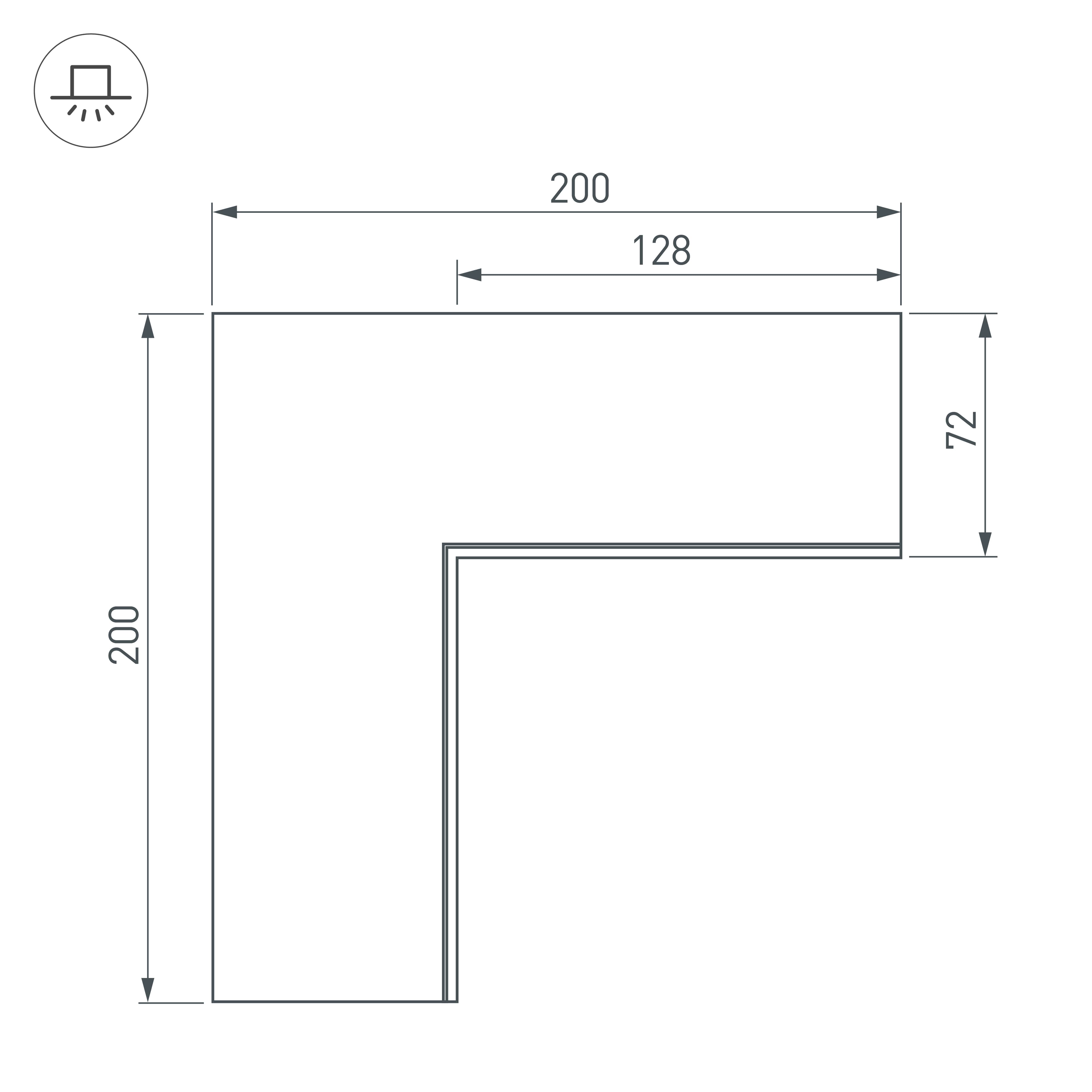 Угол SL-LINIA55-FANTOM внутренний (Arlight, Металл) 030130 — фото 3
