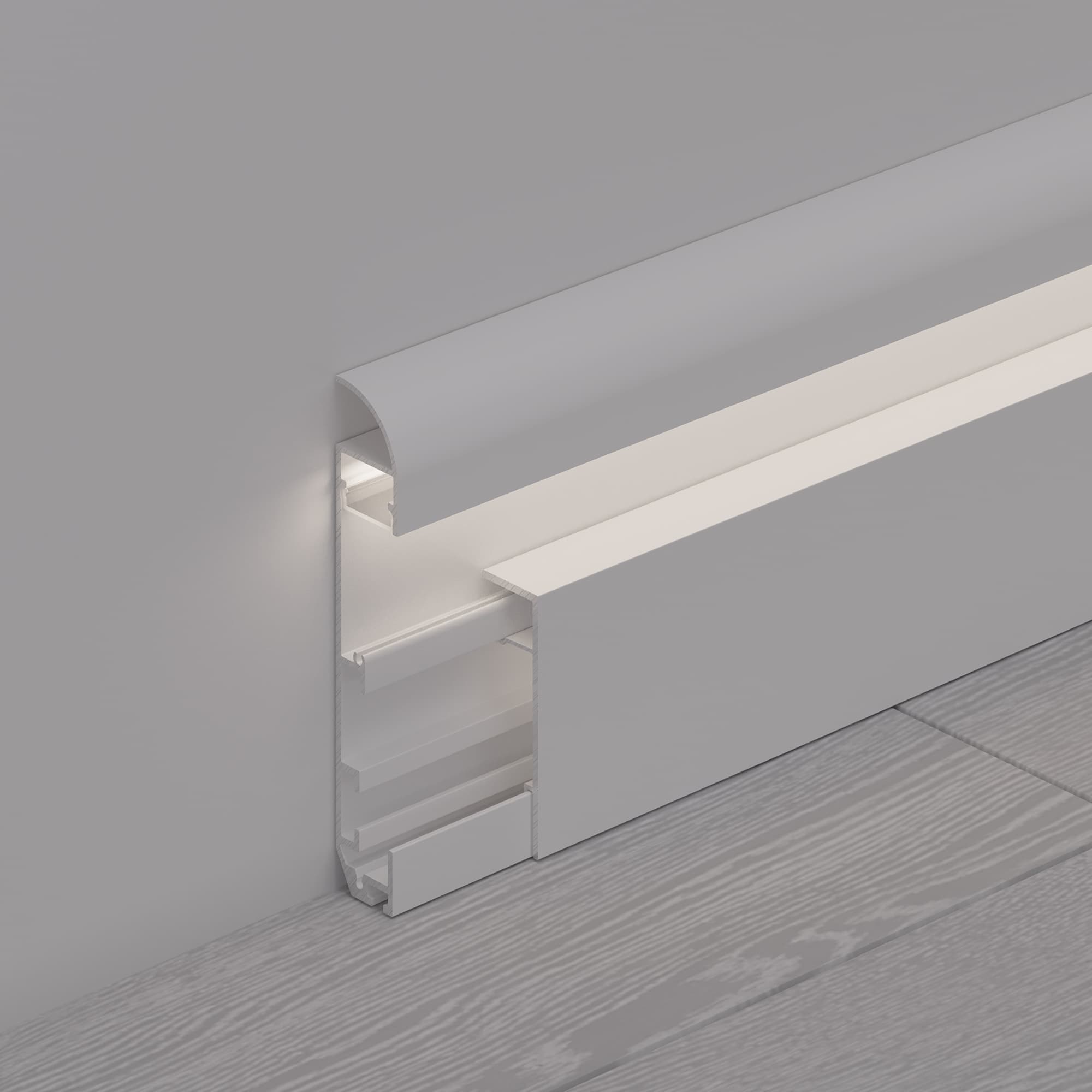 Профиль PLINTUS-H80-2000 WHITE (Arlight, Алюминий) 045452 — фото 5