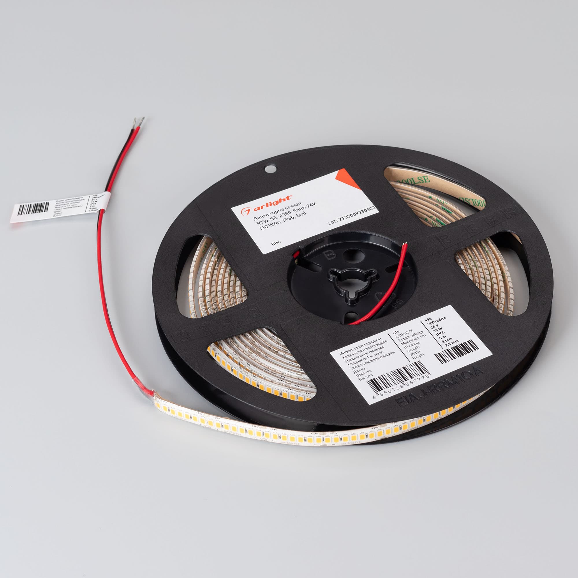 Светодиодная лента герметичная RTW-SE-A280-8mm 24V Warm3500 (10 W/m, IP65, 5m) (Arlight, 5 лет) 045562 — фото 2
