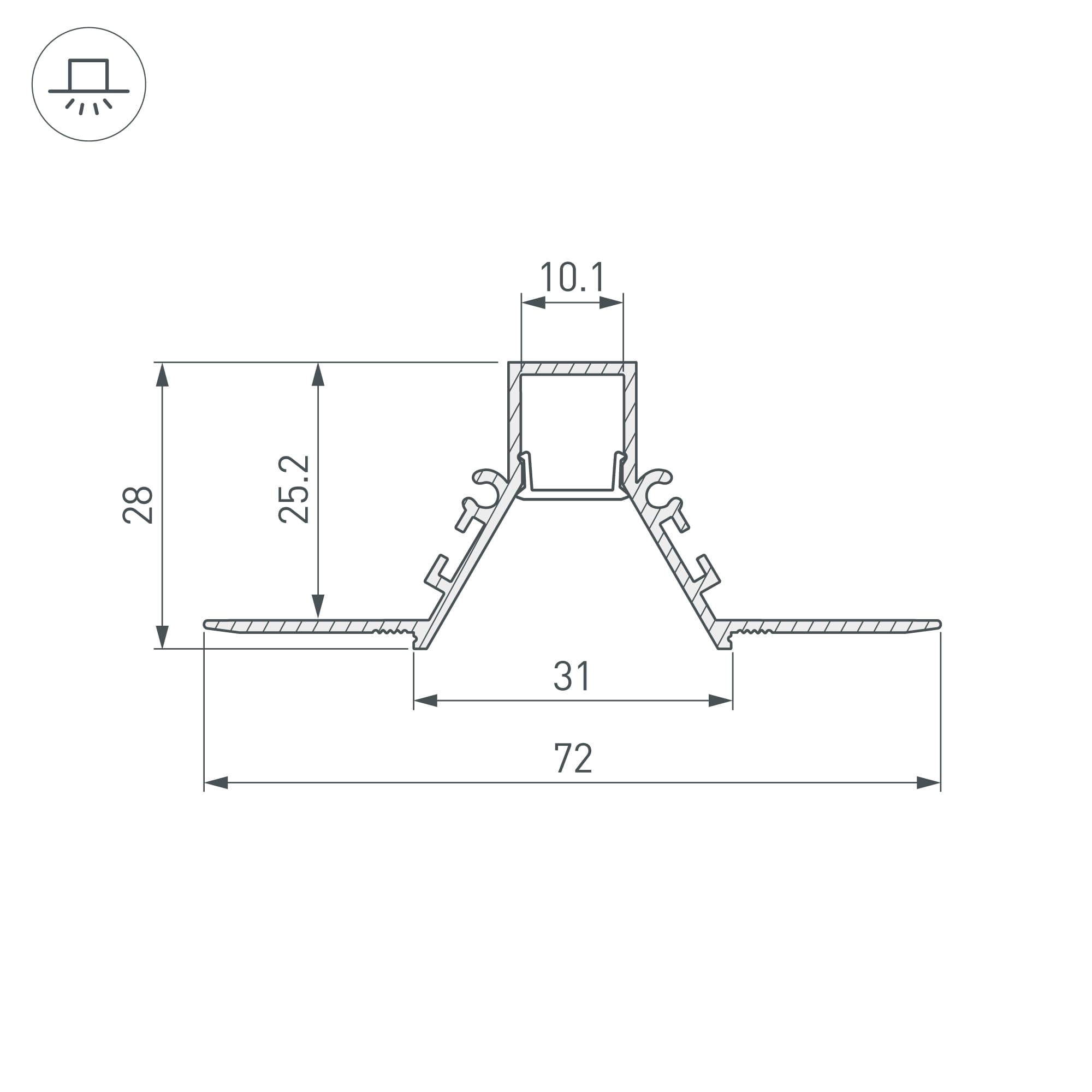 Профиль COMFORT10-V-FANTOM-2000 BLACK (Arlight, Алюминий) 052541 — фото 3