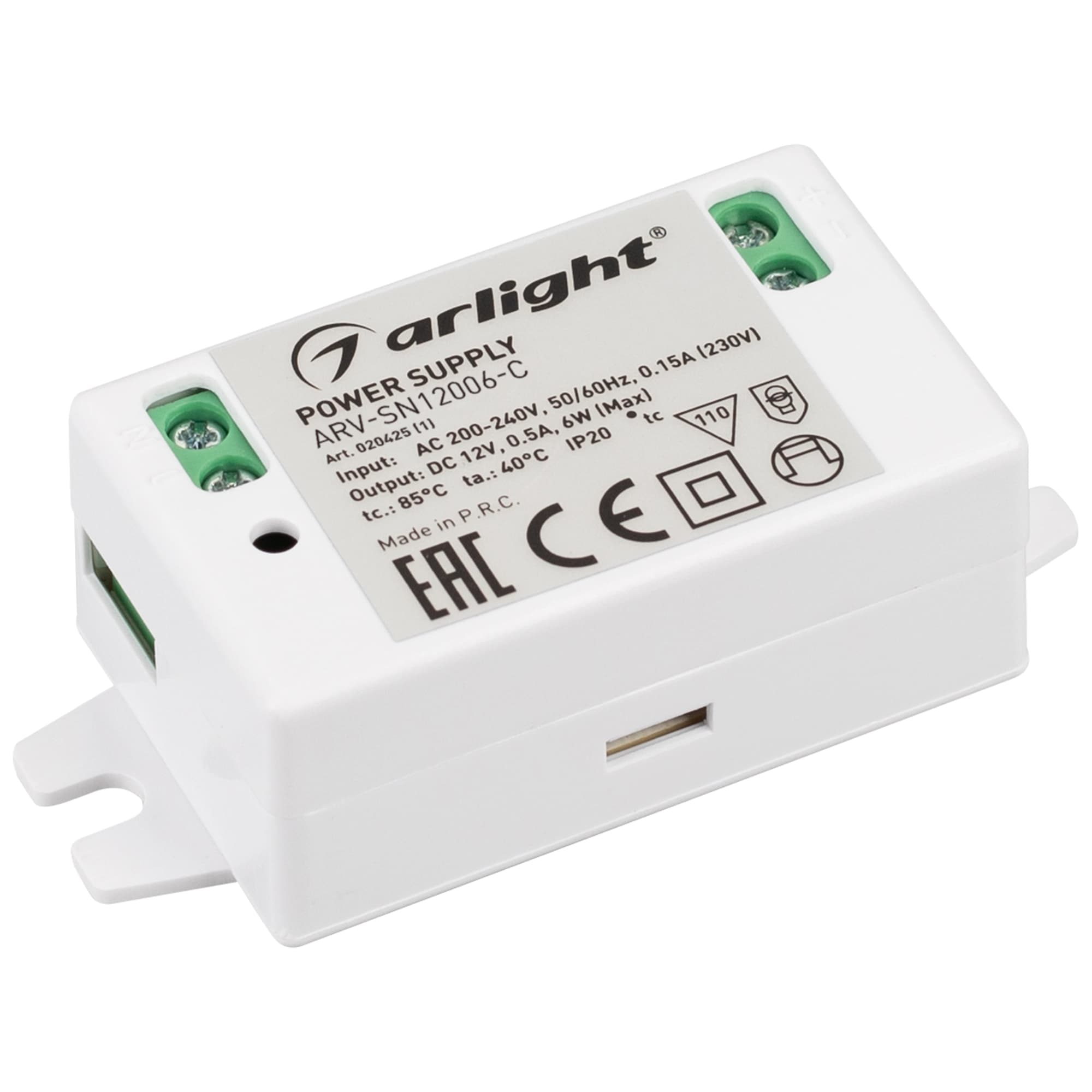 Блок питания ARV-SN12006-C (12V, 0.5A, 6W) (Arlight, IP20 Пластик, 3 года) 020425(1) Arlight — фото 1