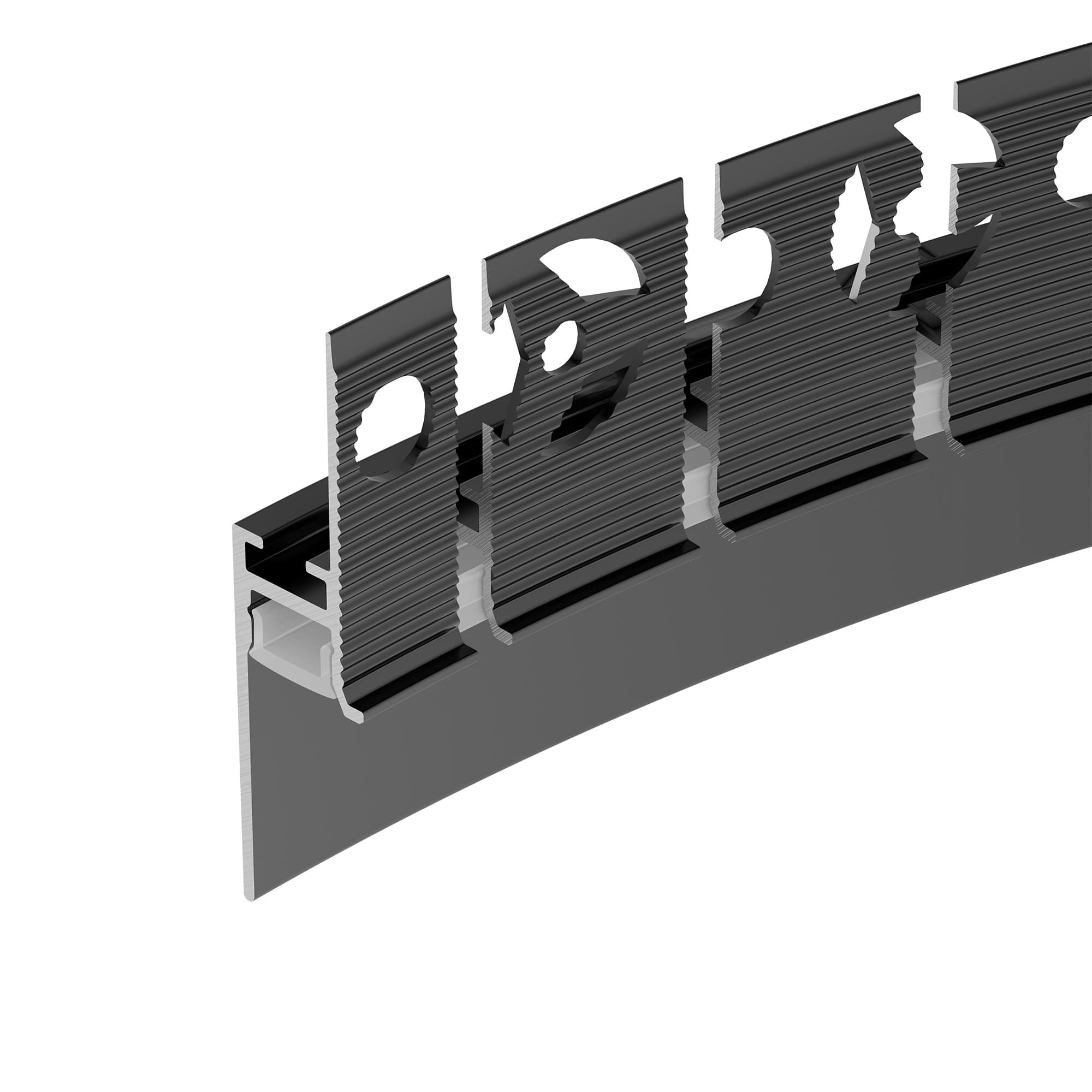 Профиль PLINTUS-FANTOM-BENT-H20-SIDE-2000 BLACK (Arlight, Алюминий) 043673 — фото 1