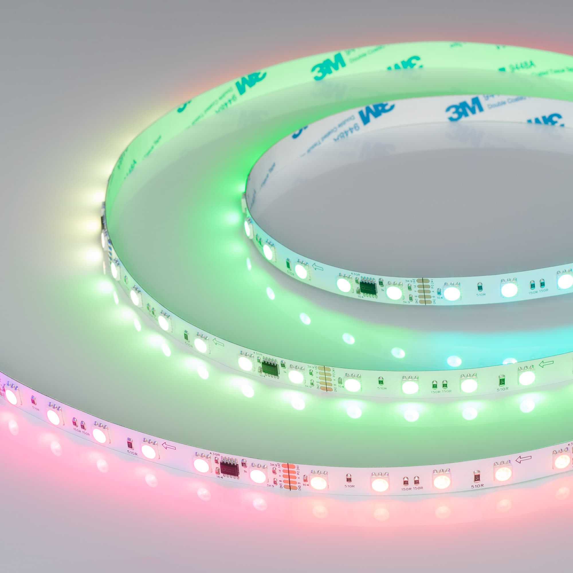 Светодиодная лента DMX-B60-10mm 24V RGB-PX6 (14 W/m, IP20, 5060, 5m) (Arlight, -) 039183 — фото 1