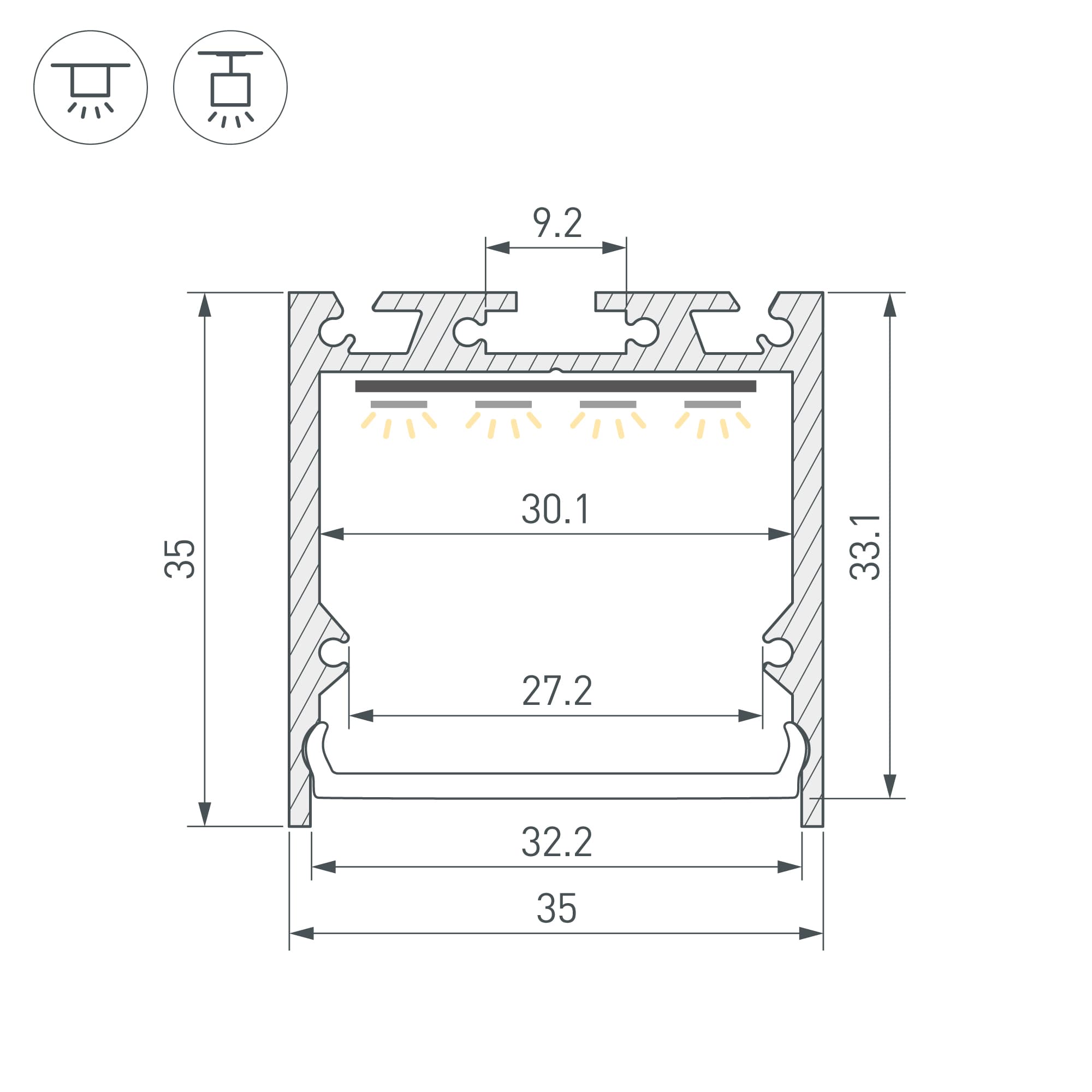 Профиль SL-LINE-3535-2000 ANOD (BY) (Arlight, Алюминий) 059794 Arlight — фото 3
