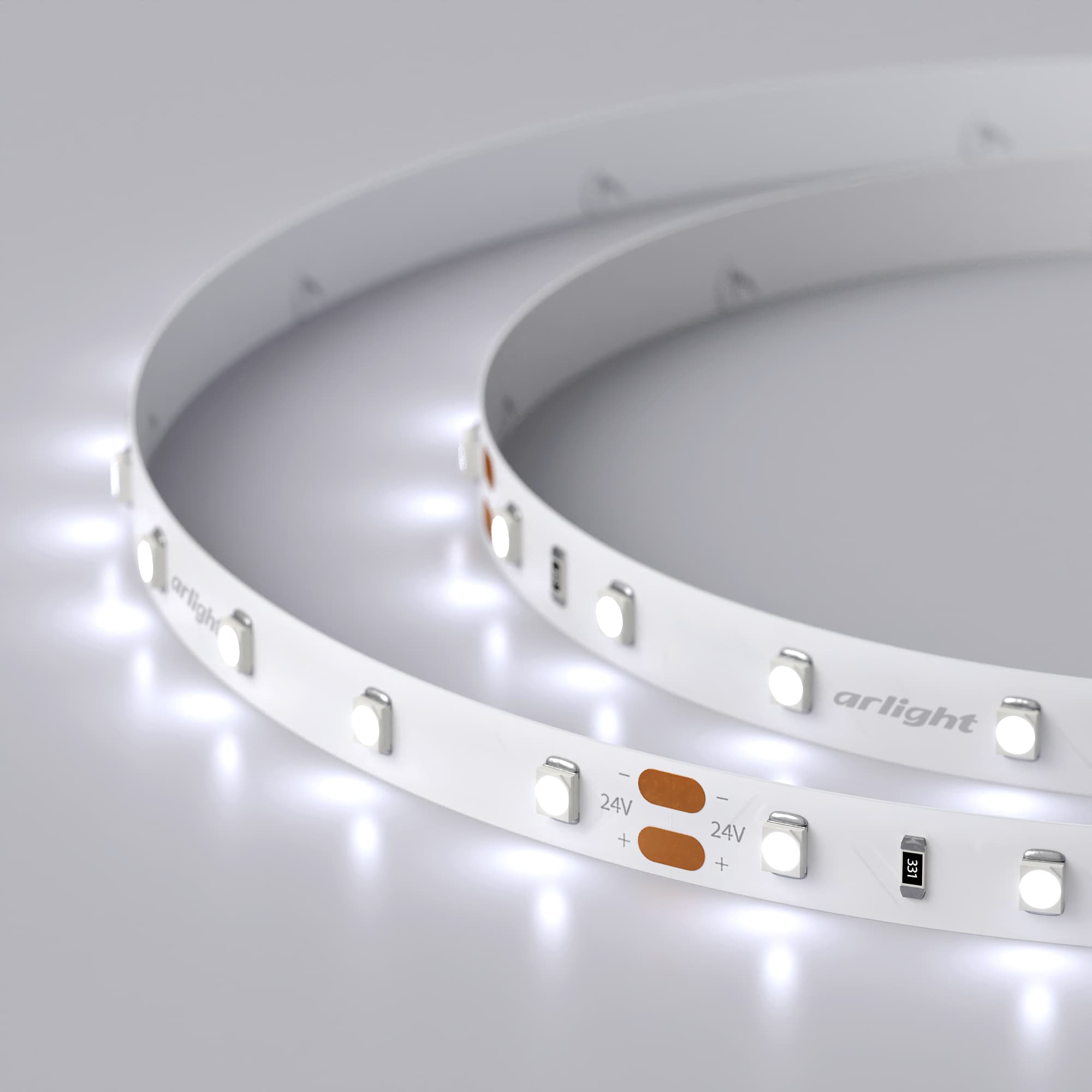 Светодиодная лента RT 2-5000 24V Cool 8K (3528, 300 LED, LUX) (Arlight, 4.8 Вт/м, IP20) 016147(1) — фото 3