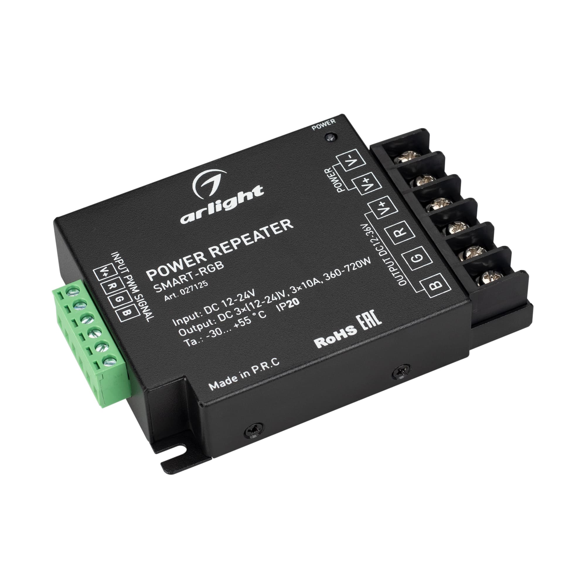 Усилитель SMART-RGB (12-24V, 3x10A) (Arlight, IP20 Металл, 5 лет) 027125 — фото 1