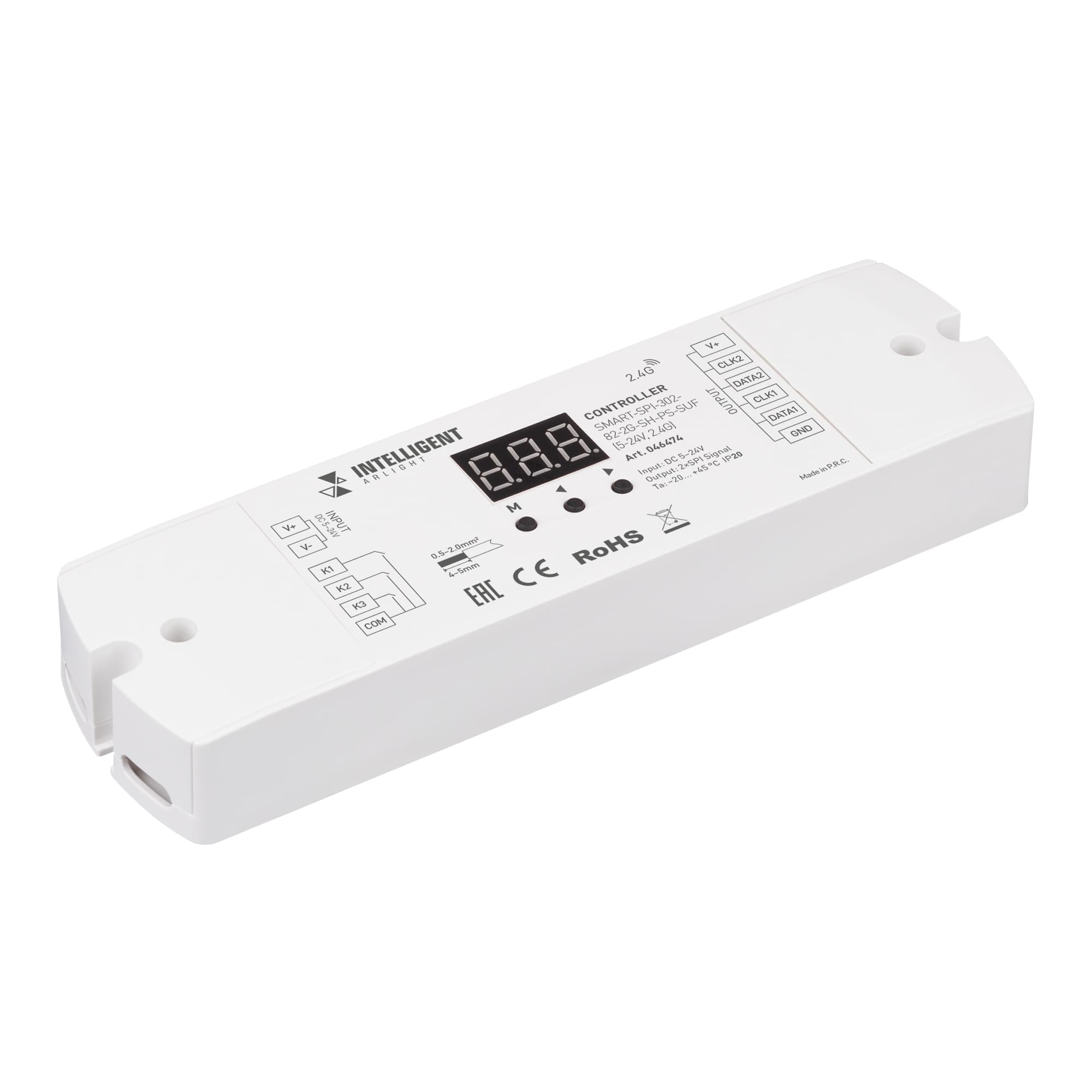 INTELLIGENT ARLIGHT Контроллер SMART-SPI-302-82-2G-SH-PS-SUF (5-24V, 2.4G) (IARL, IP20 Пластик, 5 лет) 046474