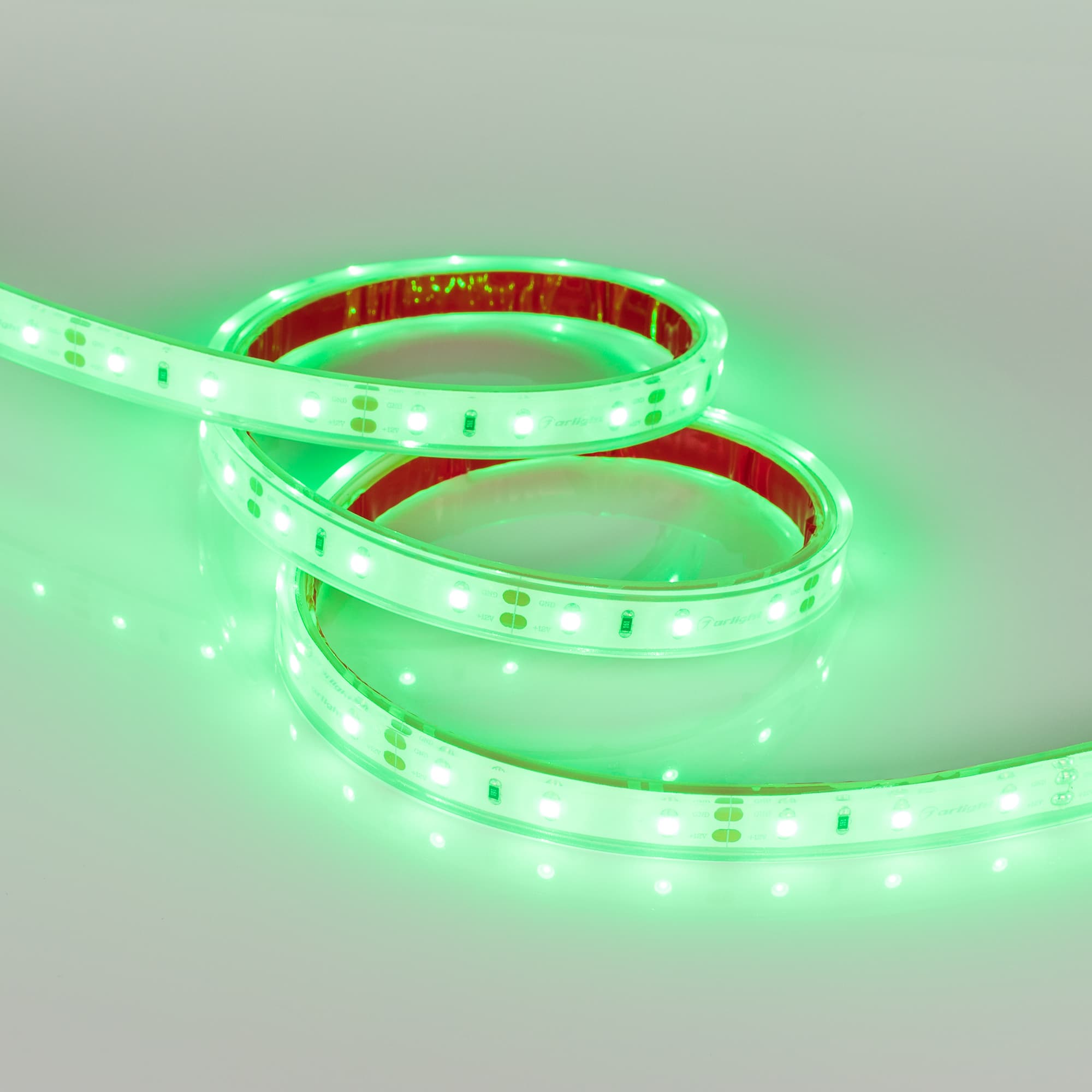 Светодиодная лента RTW 2-5000PGS 12V Green (3528, 300 LED, LUX) (Arlight, 4.8 Вт/м, IP67) 013395 — фото 2