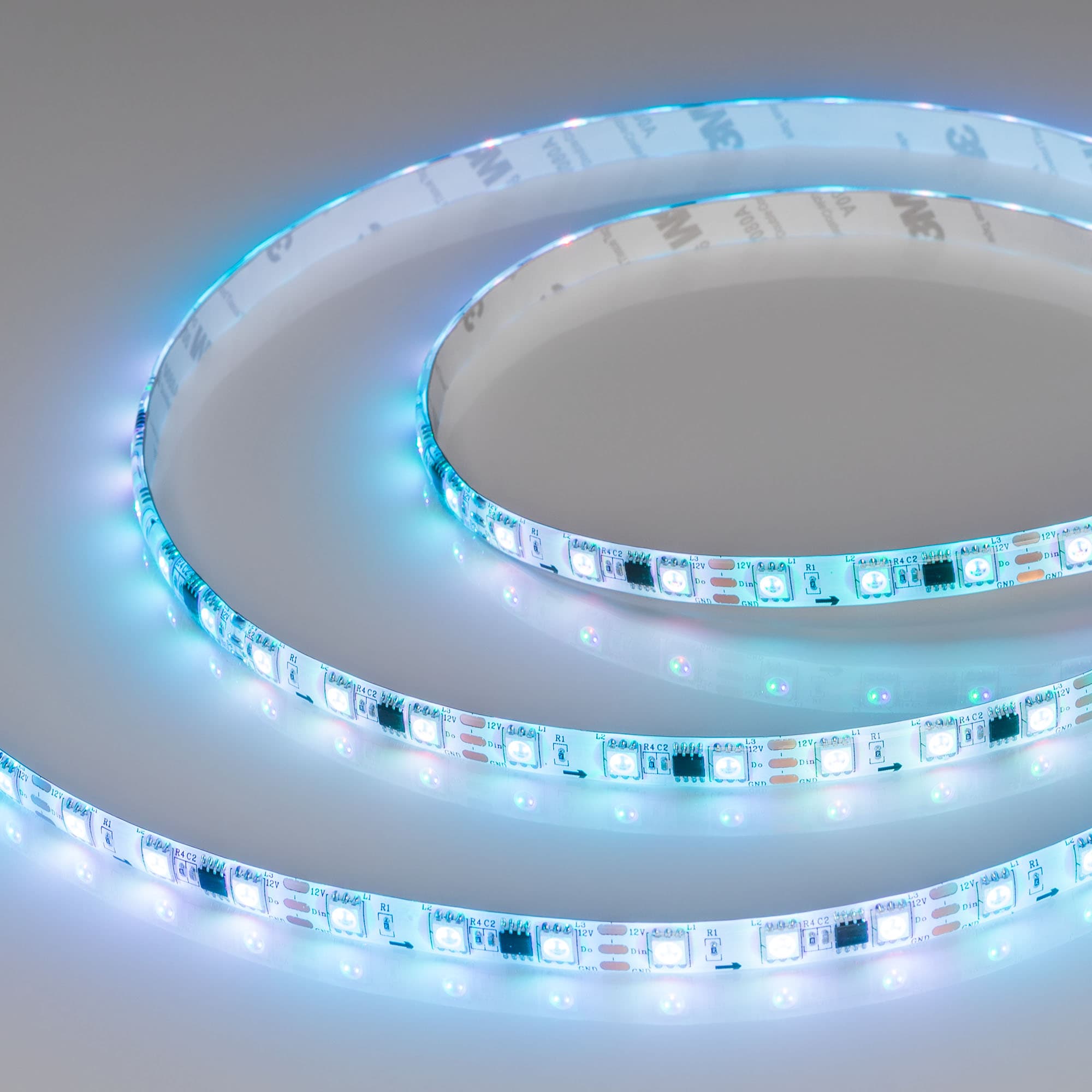 Светодиодная лента герметичная SPI-SE-B60-10mm 12V RGB-PX3 (14.4 W/m, IP65, 5060, 5m) (Arlight, бегущий огонь) 026366(2) — фото 1
