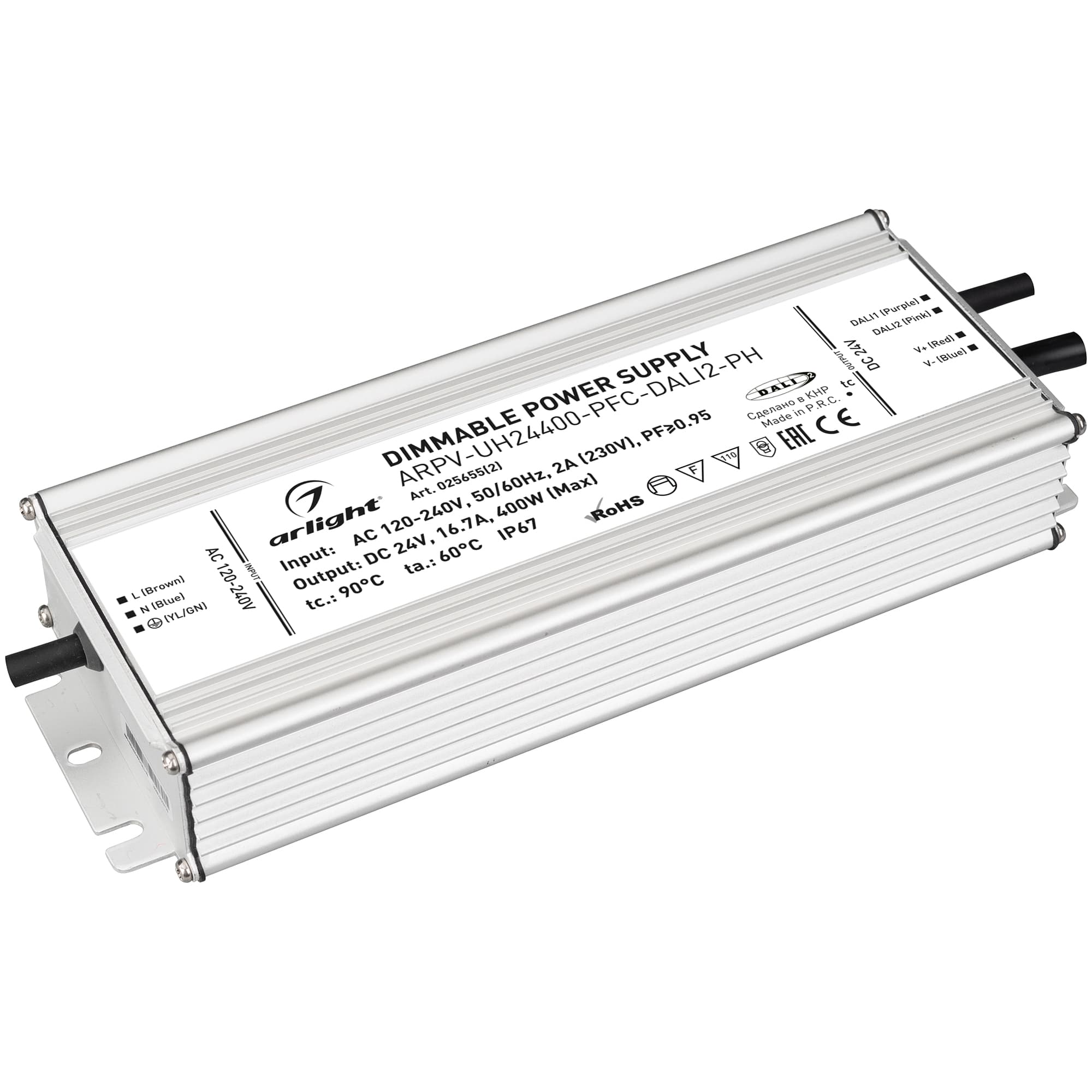 Блок питания ARPV-UH24400-PFC-DALI2-PH (24V, 16.7A, 400W) (Arlight, IP67 Металл, 7 лет) 025655(2) Arlight — фото 1