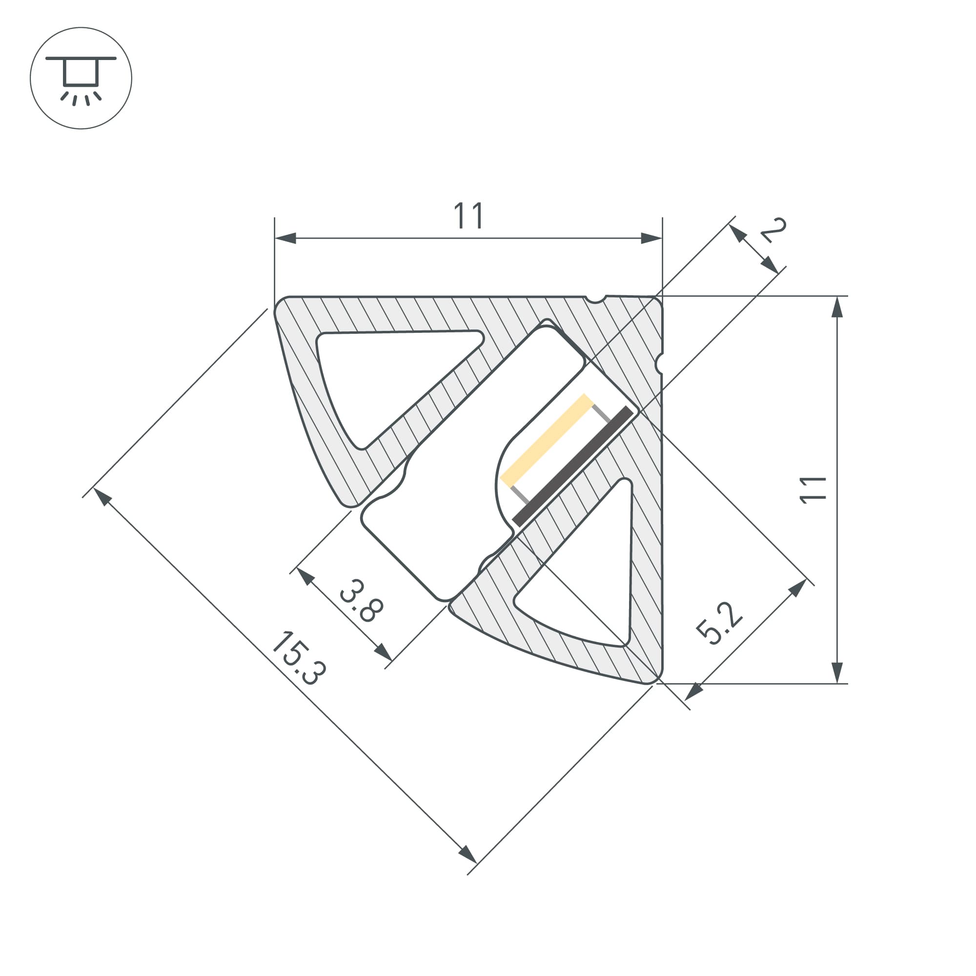 Профиль SL-KANT-H11-2000 ANOD OLIVE GREY (Arlight, Алюминий) 038197 — фото 4