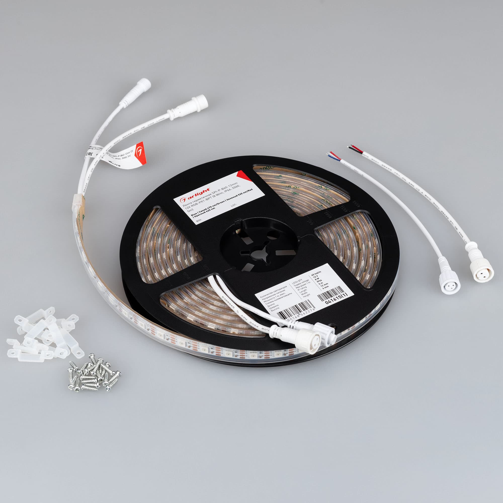 Светодиодная лента герметичная SPI-P-B60-12mm 12V RGB-PX1-BPT (8 W/m, IP66, 5060, 5m) (Arlight, бегущий огонь) 041615(1) — фото 3