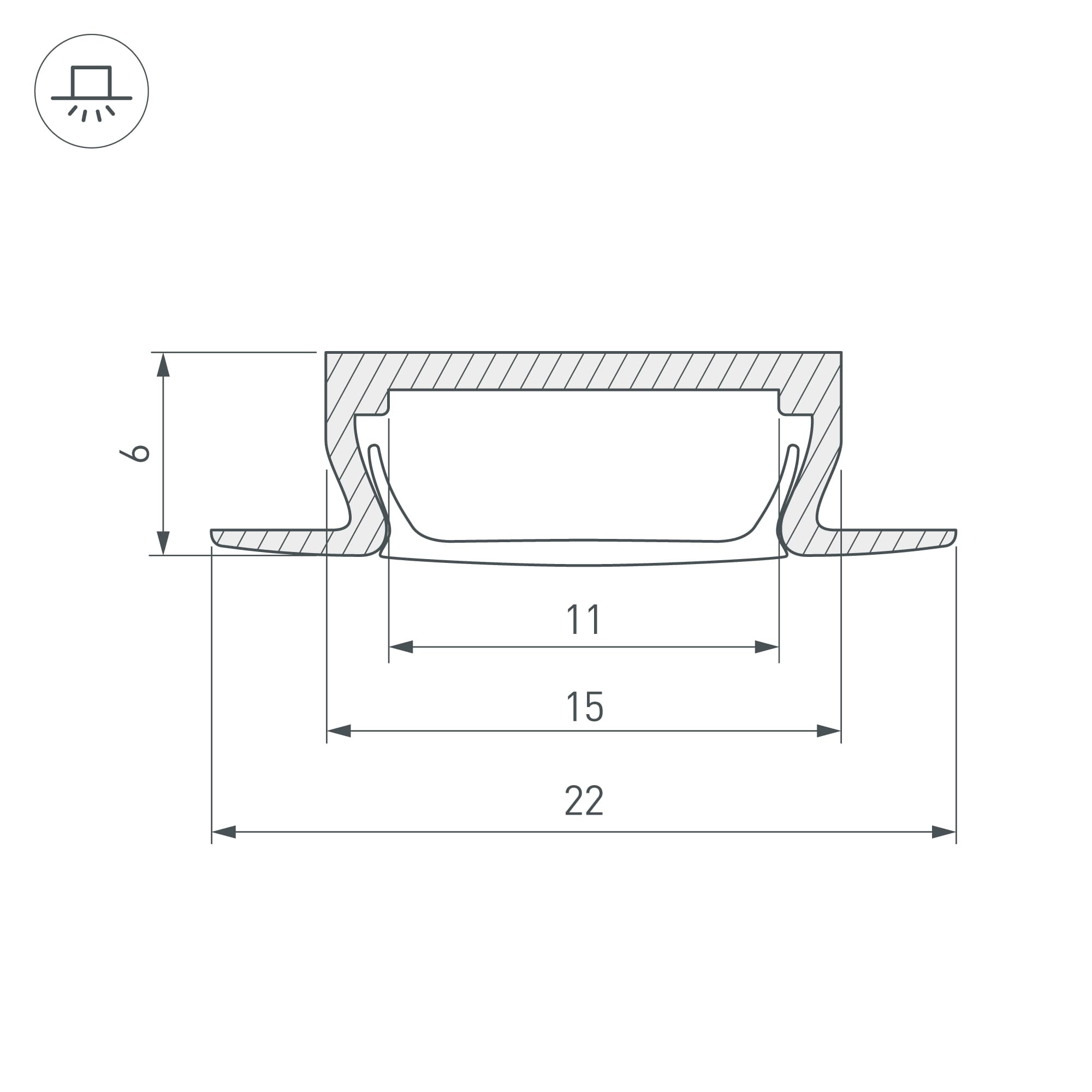 Профиль MIC-F-2000 ANOD Brown Light (Arlight, Алюминий) 017654 Arlight — фото 3