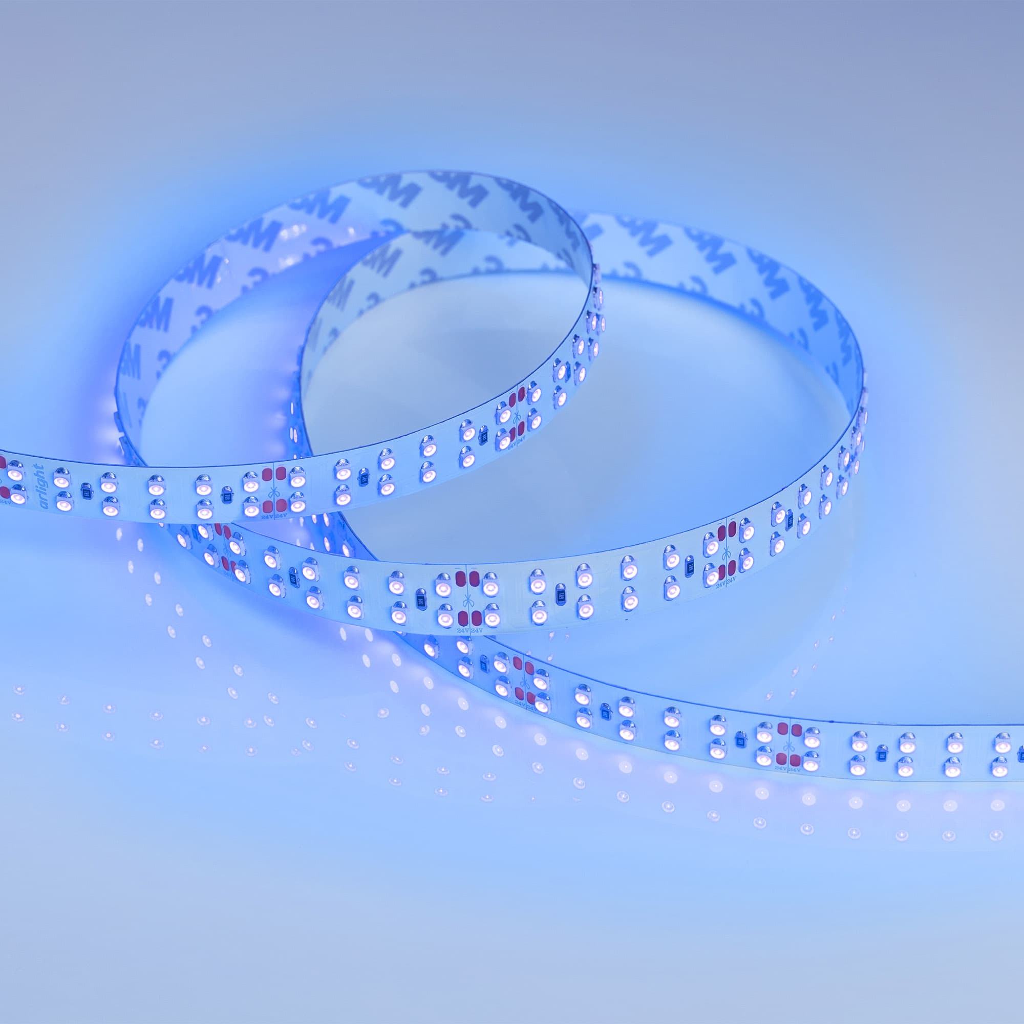 Светодиодная лента RT 2-5000 24V Blue 2x2 (3528, 1200 LED, LUX) (Arlight, 19.2 Вт/м, IP20) 008769 — фото 3