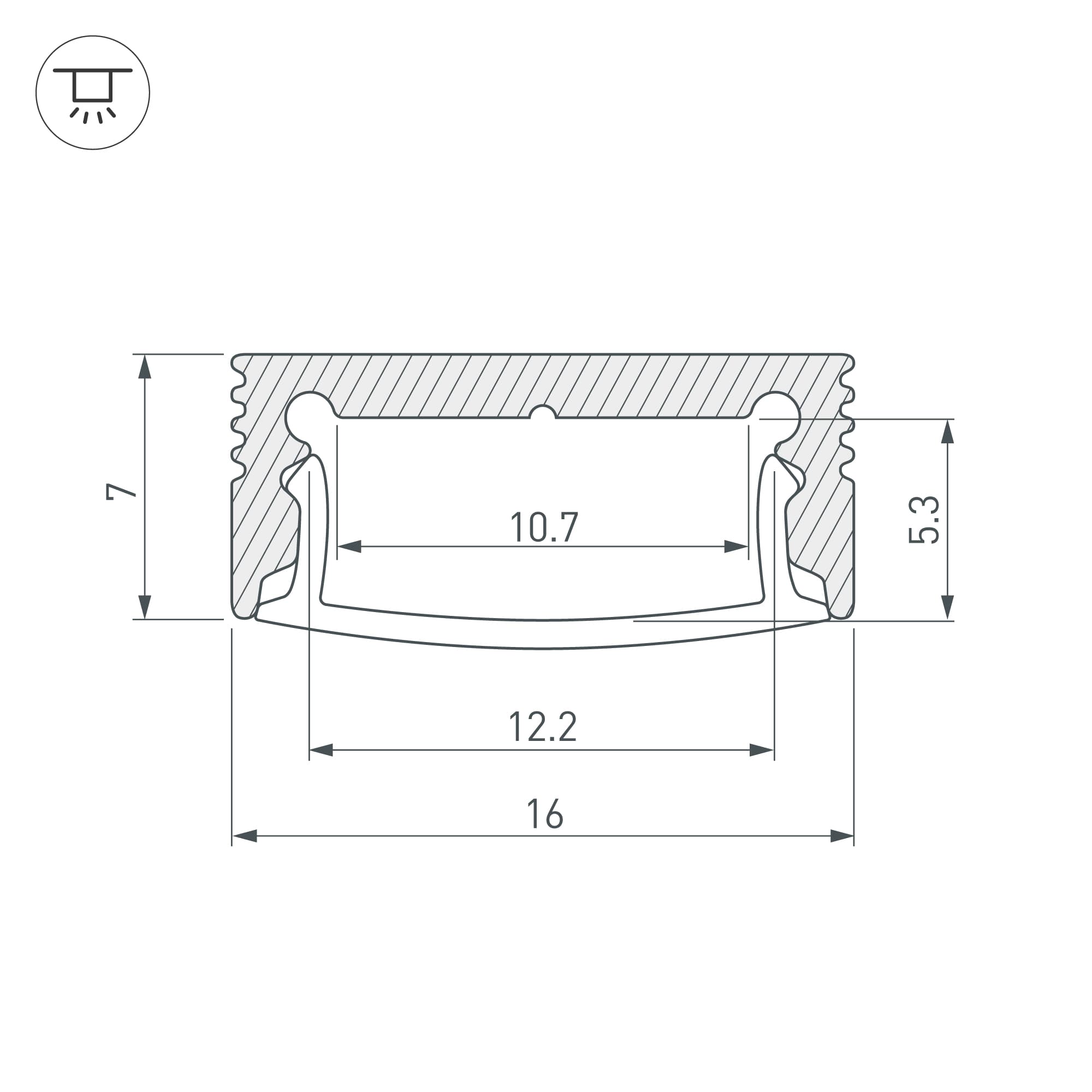 Профиль SL-SLIM-H7-2000 ANOD (Arlight, Алюминий) 023716 — фото 3
