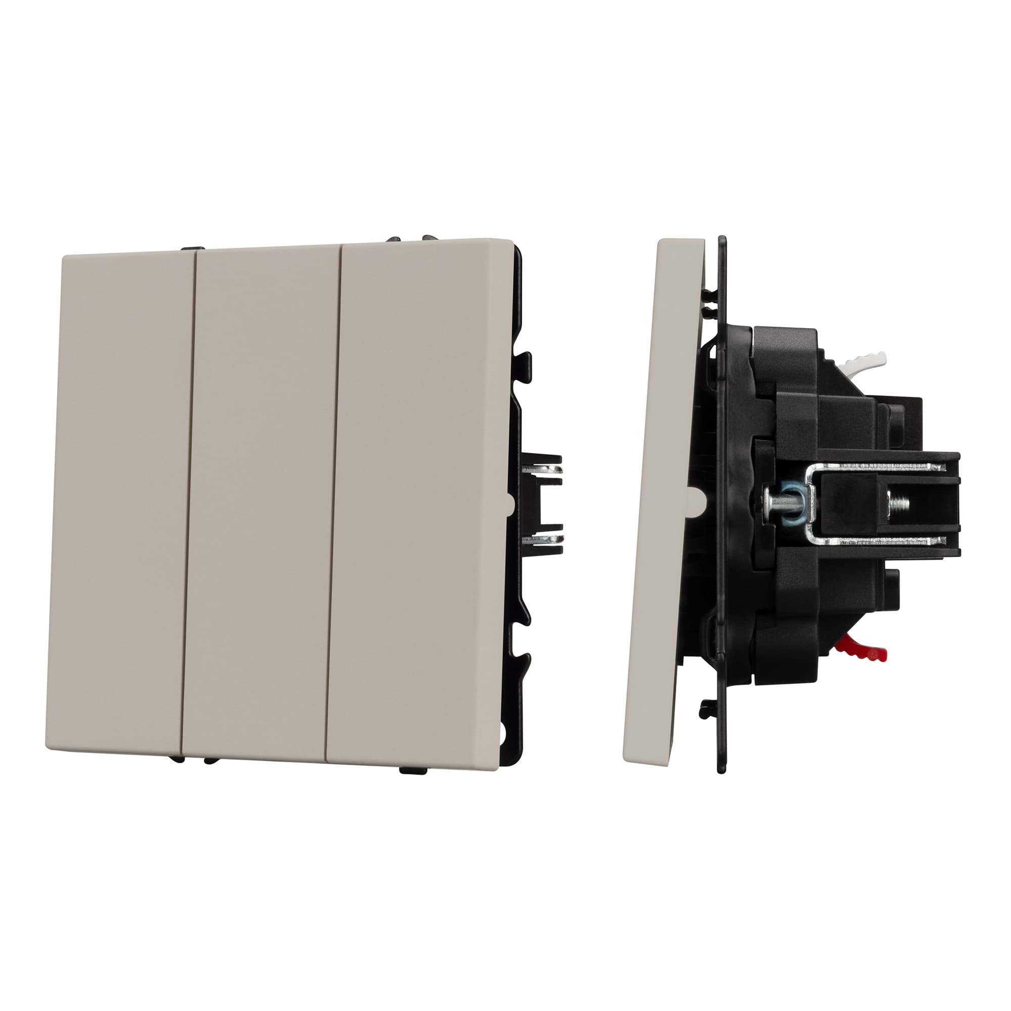 Механизм выключателя трехклавишный непроходной SWT-NOBE-MK03-SFPL-CA (230V, 10A) (Arlight, Кашемир) 061797