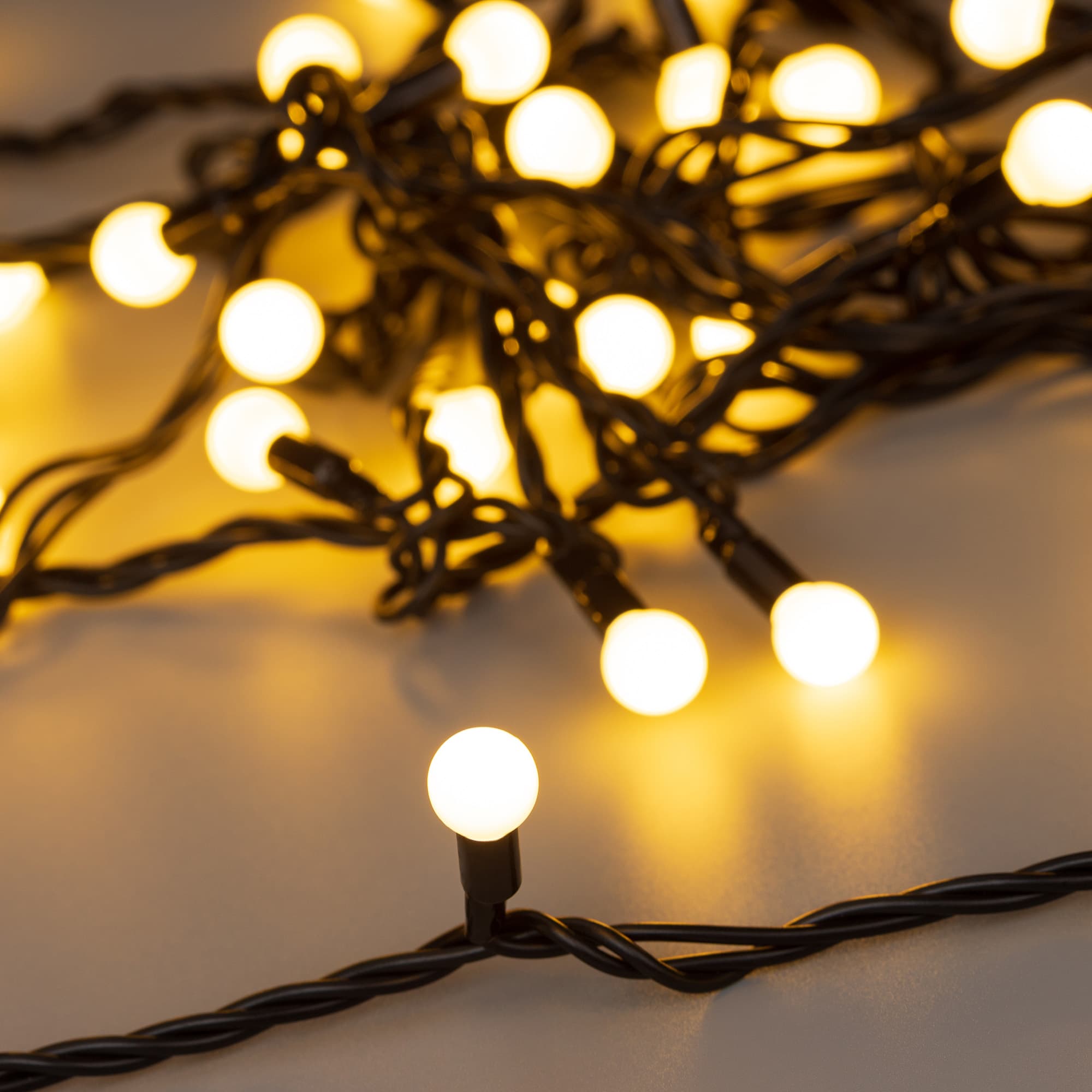 Arlight Светодиодная гирлянда ARD-BALL-CLASSIC-D13-10000-BLACK-100LED WARM (230V, 7W) (Ardecoled, IP65) 025572