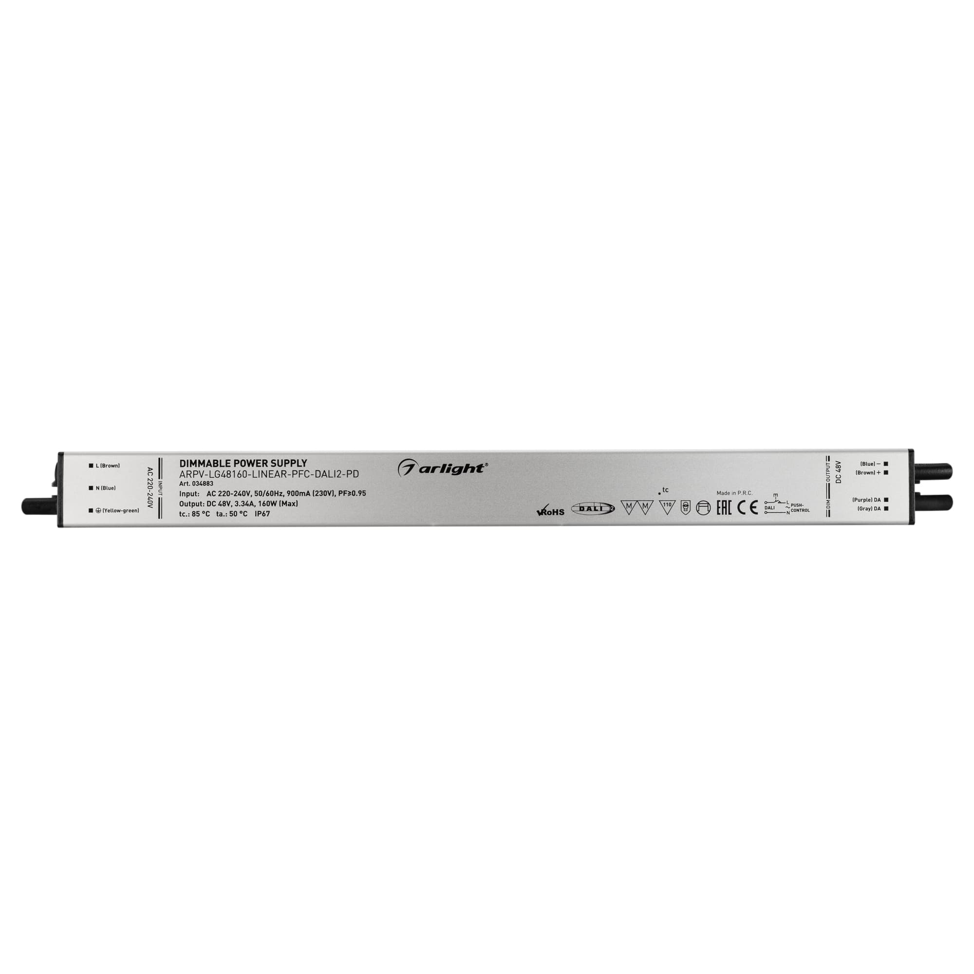 Блок питания ARPV-LG48160-LINEAR-PFC-DALI2-PD (48V, 3.34A, 160W) (Arlight, IP67 Металл, 5 лет) 034883 — фото 2