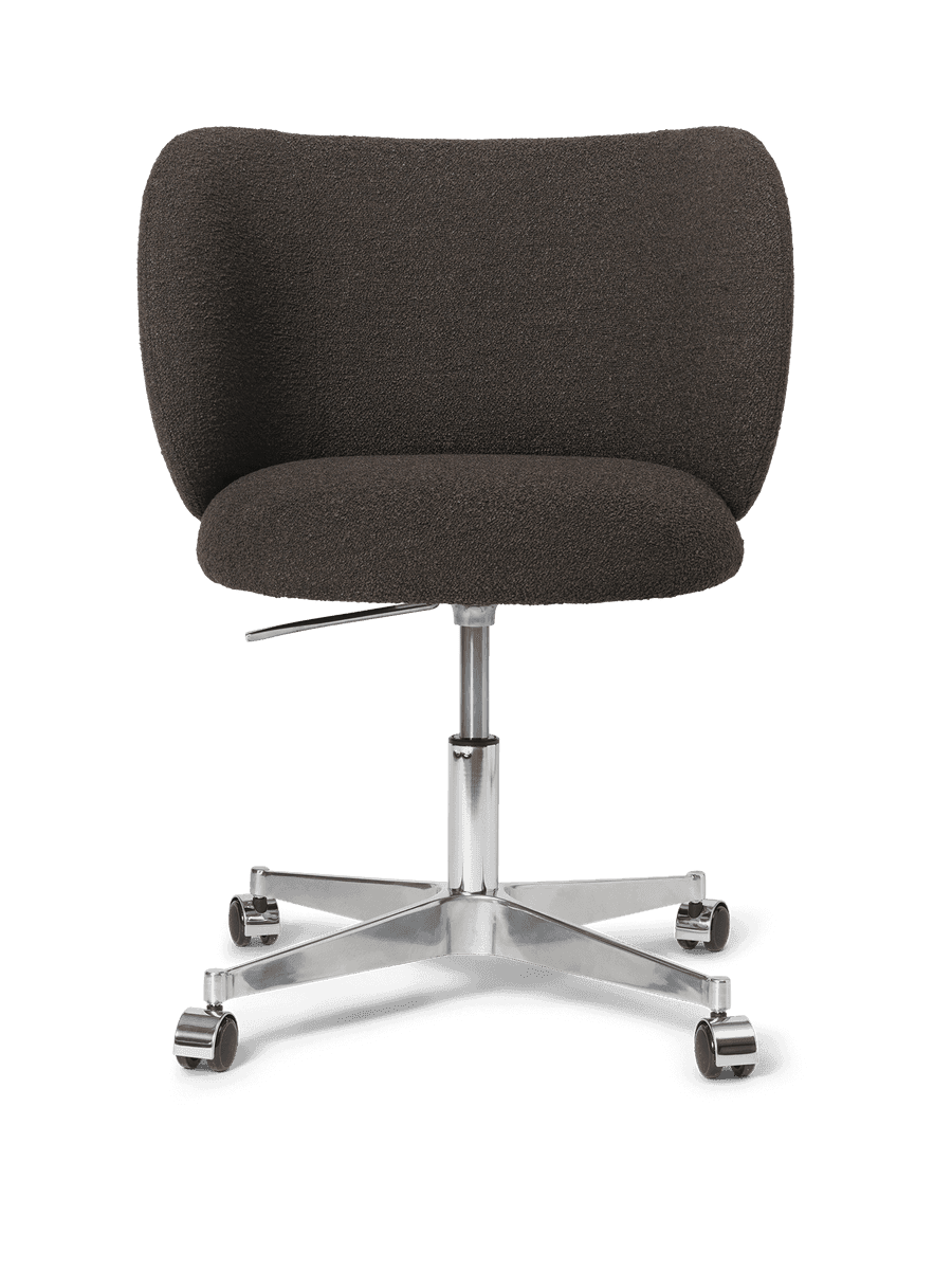 Ferm Living Rico Dining Chair - Castors - Soft Bouclé - Dark Brown