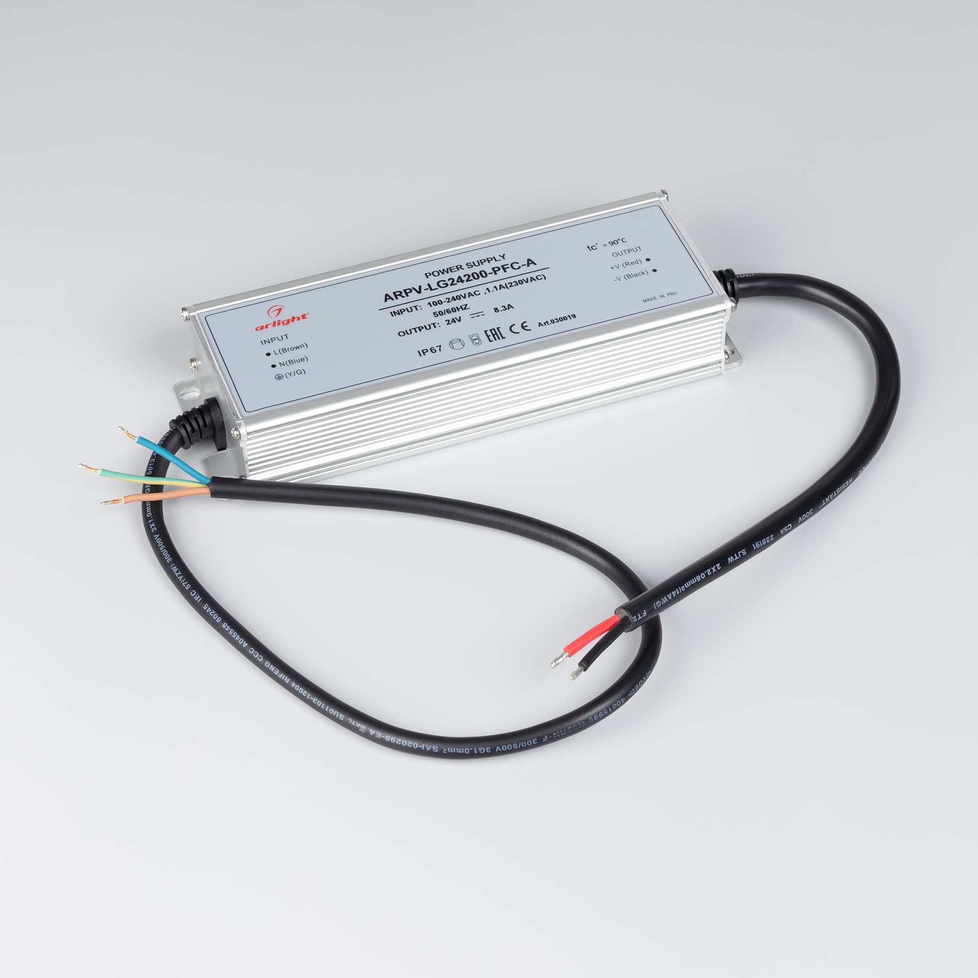 Блок питания ARPV-LG24200-PFC-A (24V, 8.3A, 200W) (Arlight, IP67 Металл, 5 лет) 030019 Arlight — фото 2