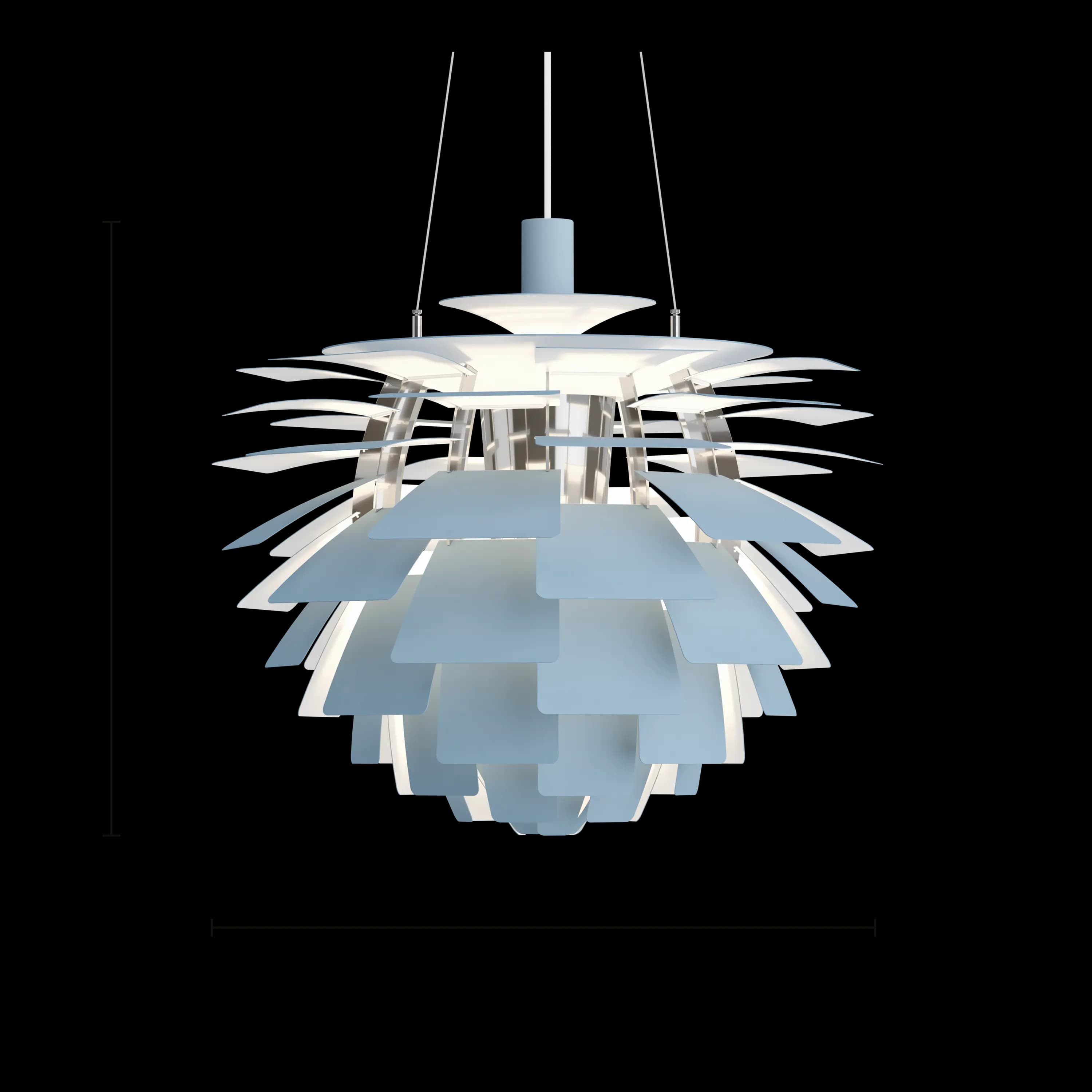 Louis Poulsen PH Artichoke Dusty blue/high lustre chrome plated Ø 600 — фото 3