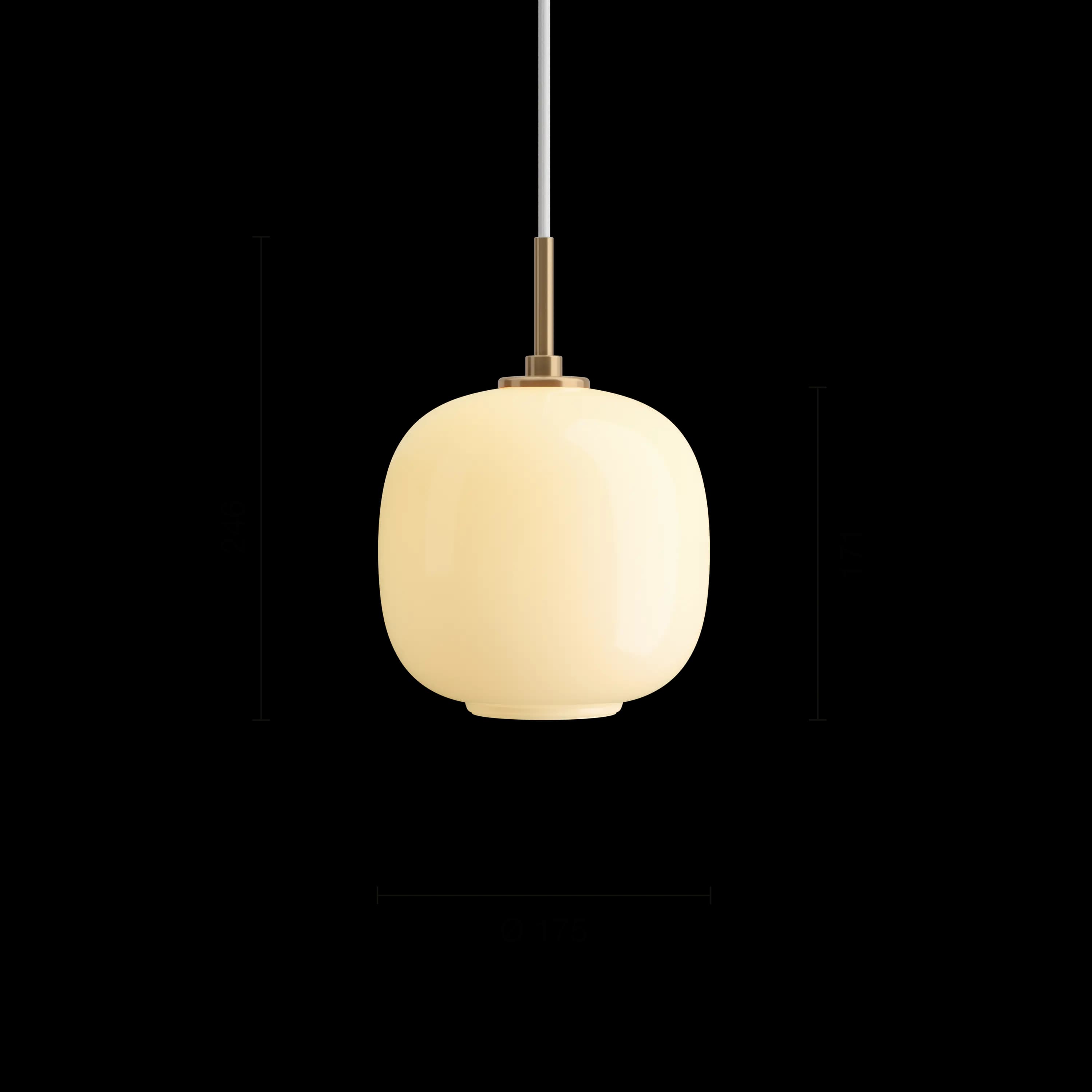Louis Poulsen VL 45 Radiohus Pendant Brass/glossy pale yellow glass Ø 175 — фото 8