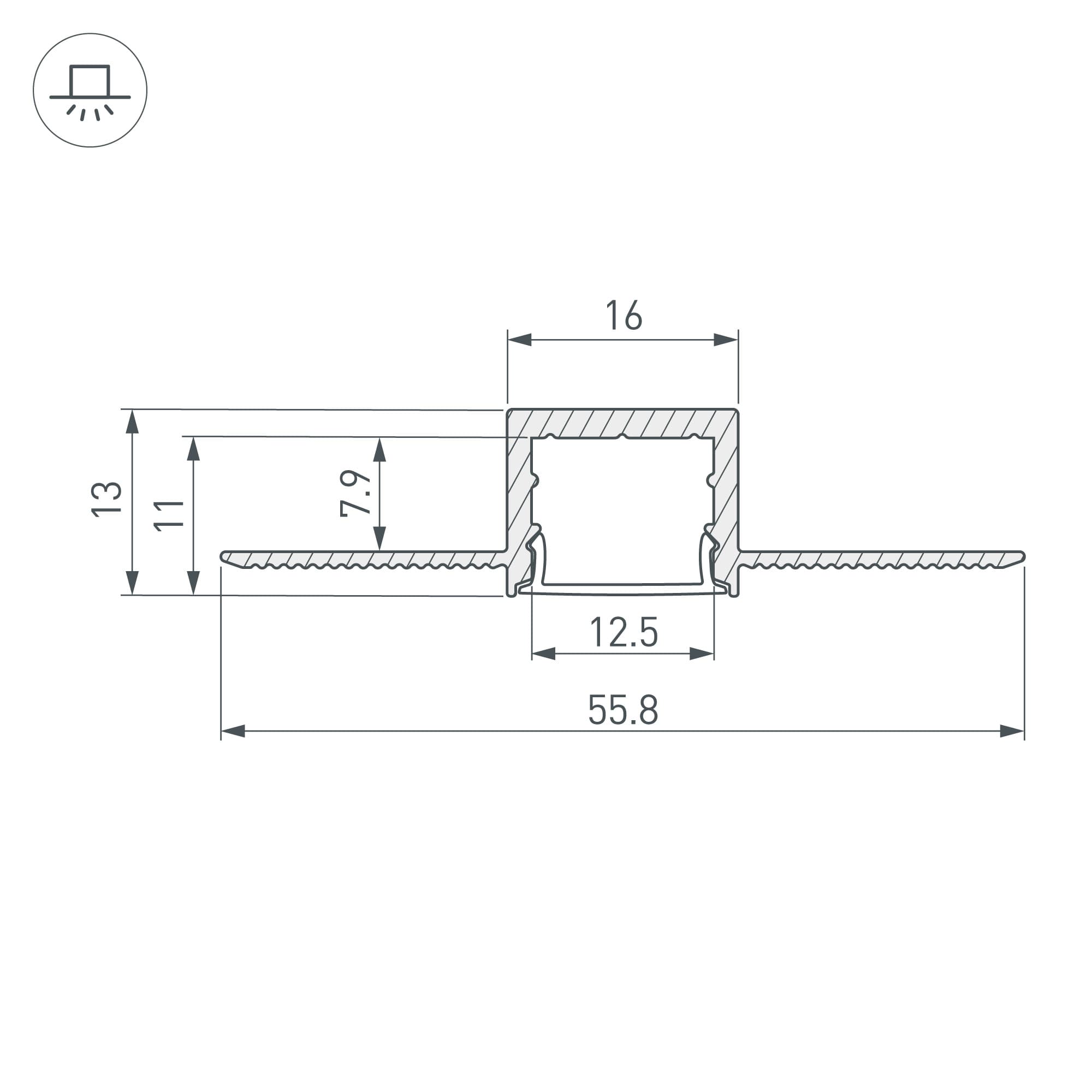 Профиль SL-LINIA16-FANTOM-2000 ANOD (Arlight, Алюминий) 049012 — фото 3