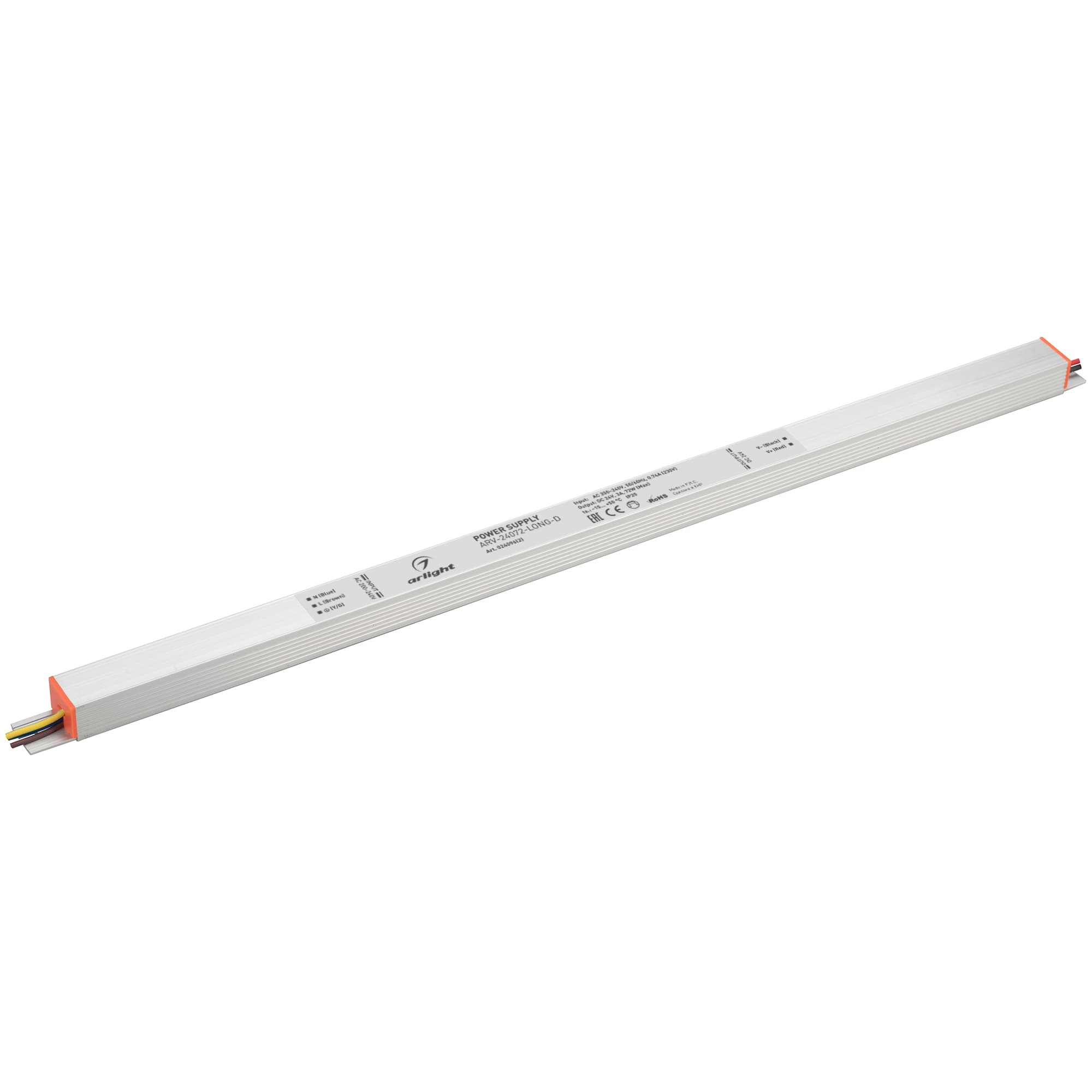 Блок питания ARV-24072-LONG-D (24V, 3A, 72W) (Arlight, IP20 Металл, 3 года) 024096(2) Arlight