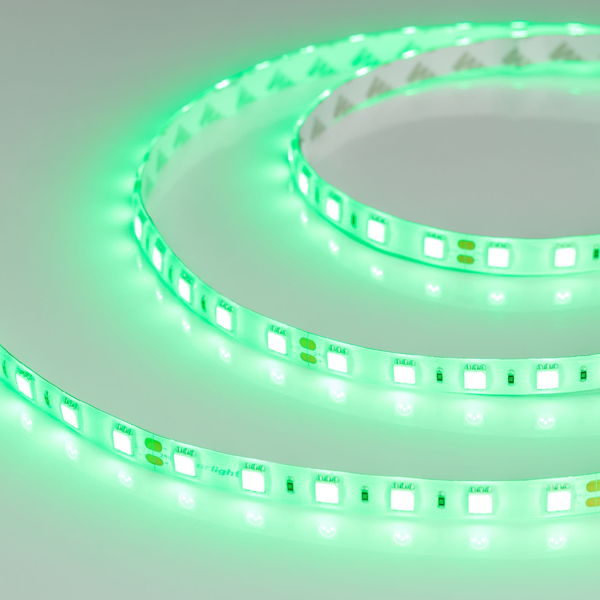 Светодиодная лента RTW 2-5000SE 24V Green 2x (5060, 300 LED, LUX) (Arlight, 14.4 Вт/м, IP65) 016505 — фото 2