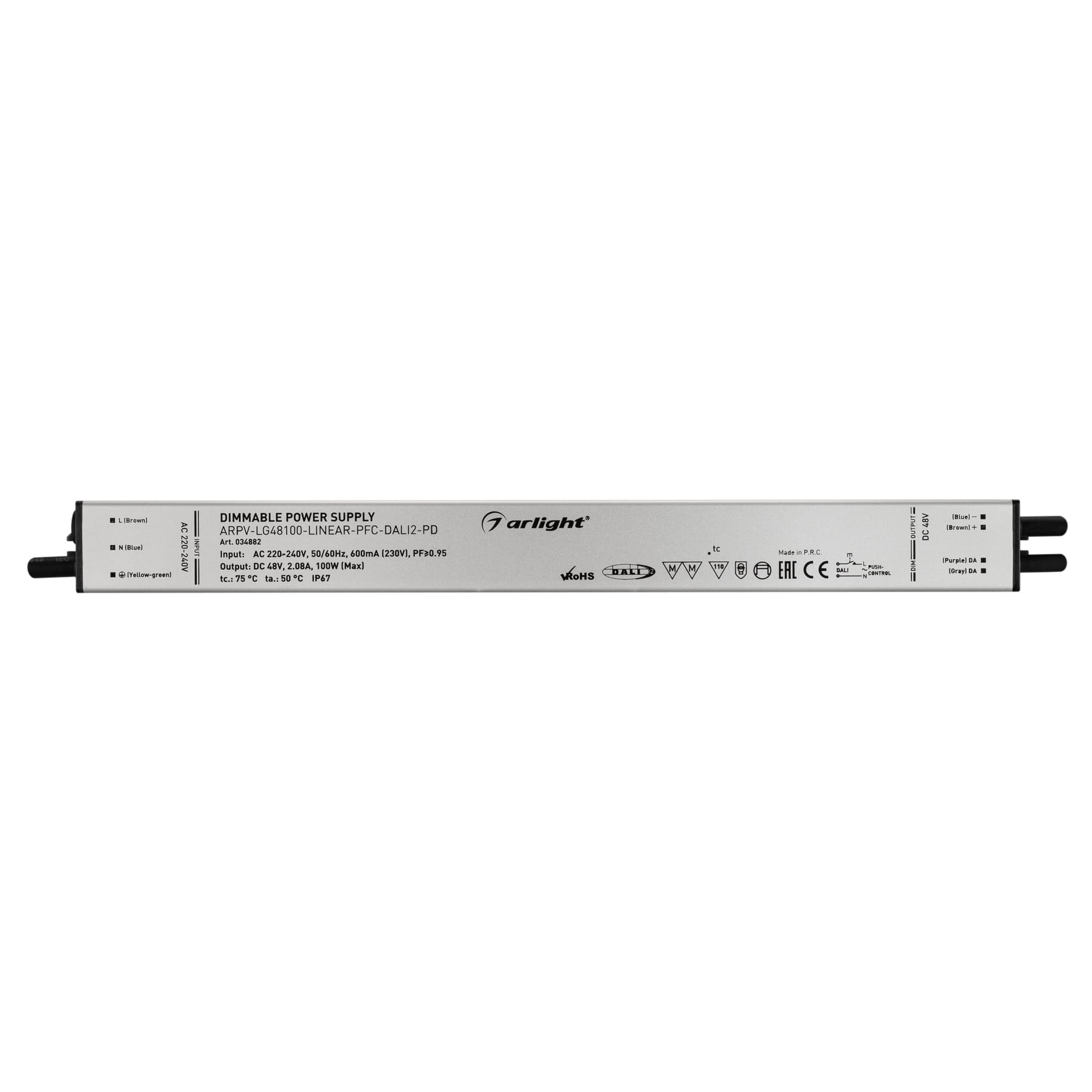 Блок питания ARPV-LG48100-LINEAR-PFC-DALI2-PD (48V, 2.08A, 100W) (Arlight, IP67 Металл, 5 лет) 034882 Arlight — фото 2