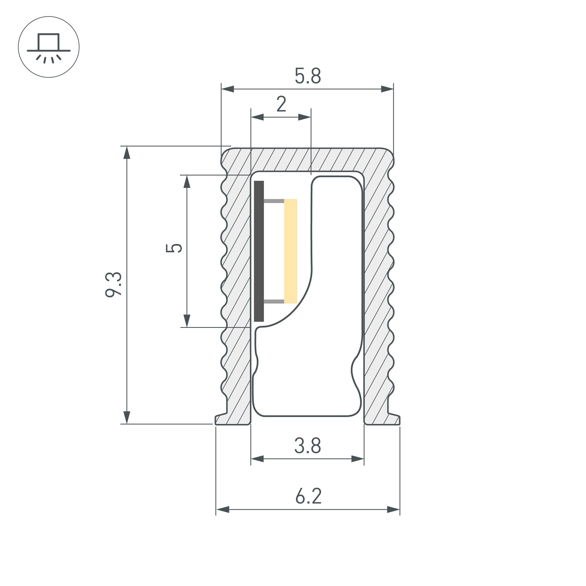 Профиль SL-MINI-6-H9-2000 ANOD OLIVE GREY (Arlight, Алюминий) 038203 — фото 4